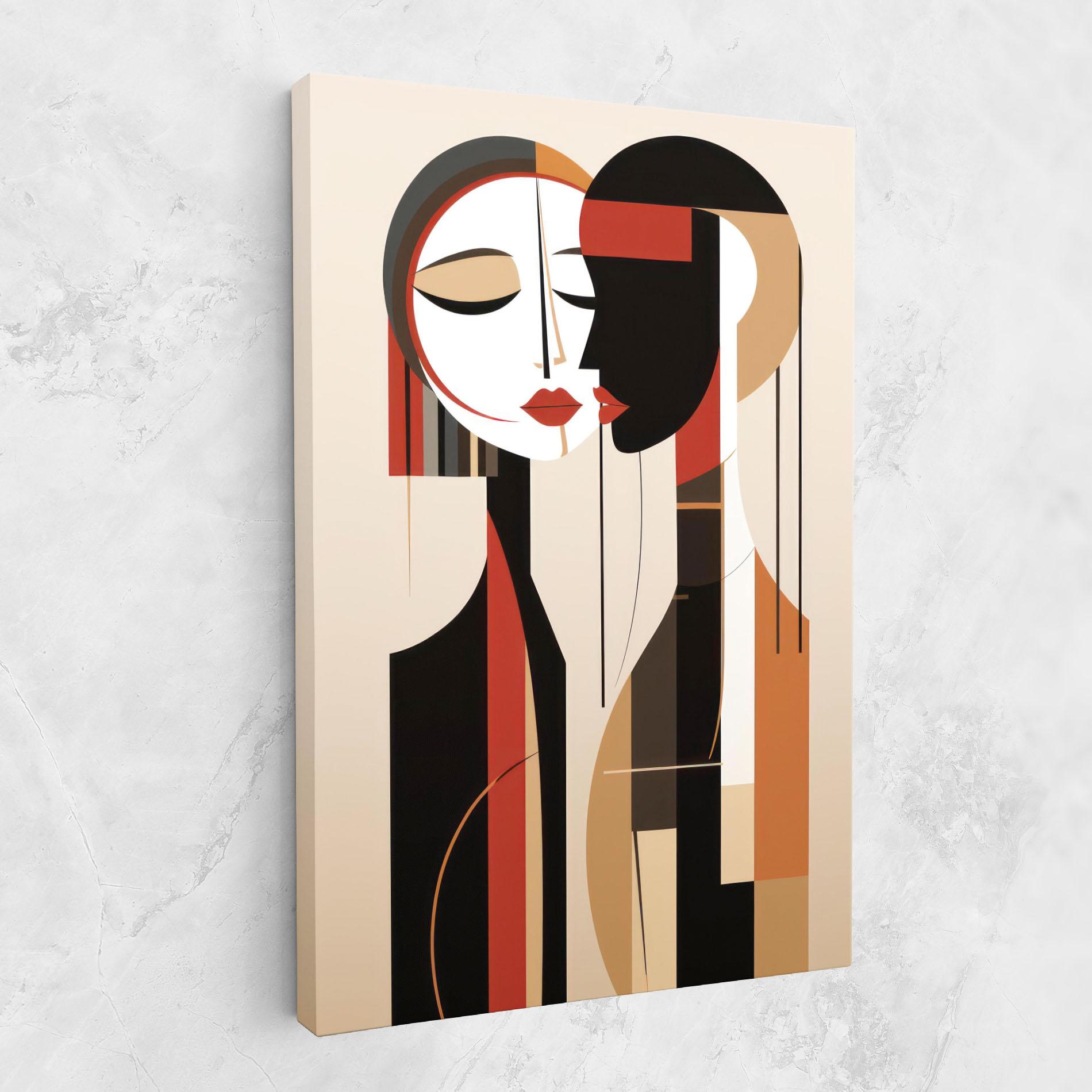 Tablou Canvas Abstract Couple Kissing mockup 1