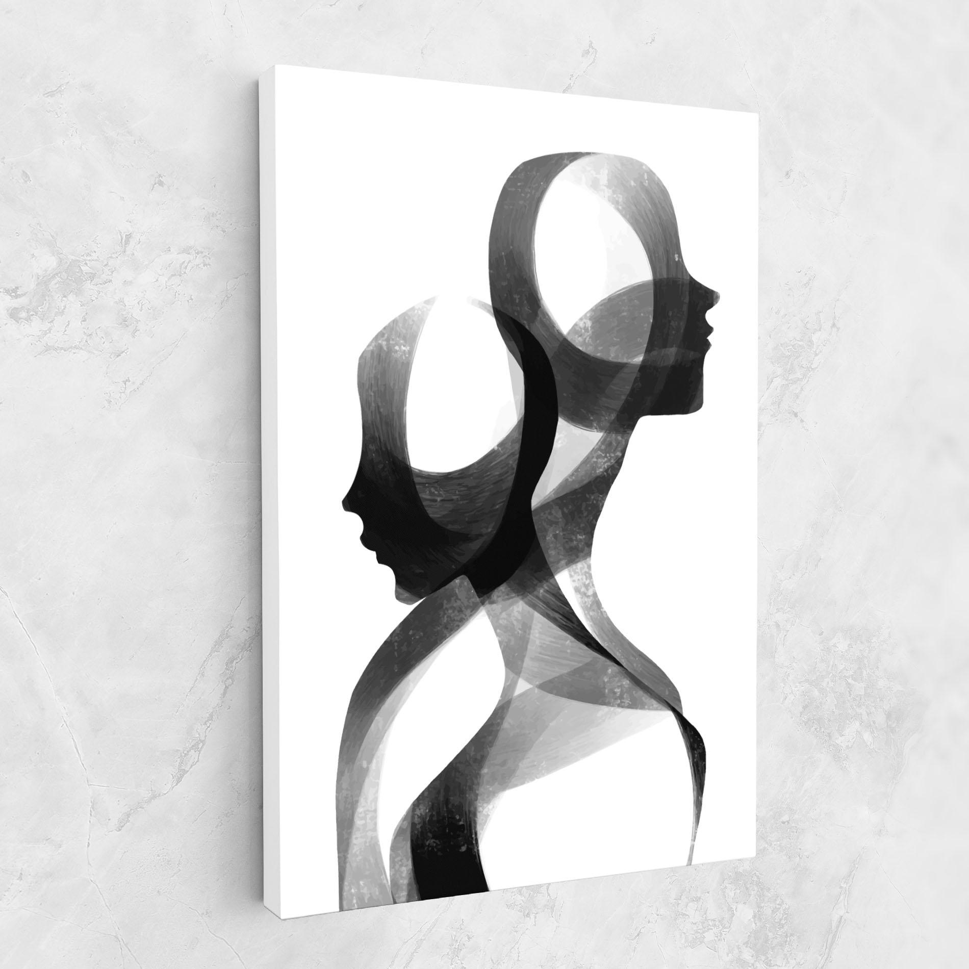 Tablou Canvas Abstract Grey Couple mockup 1