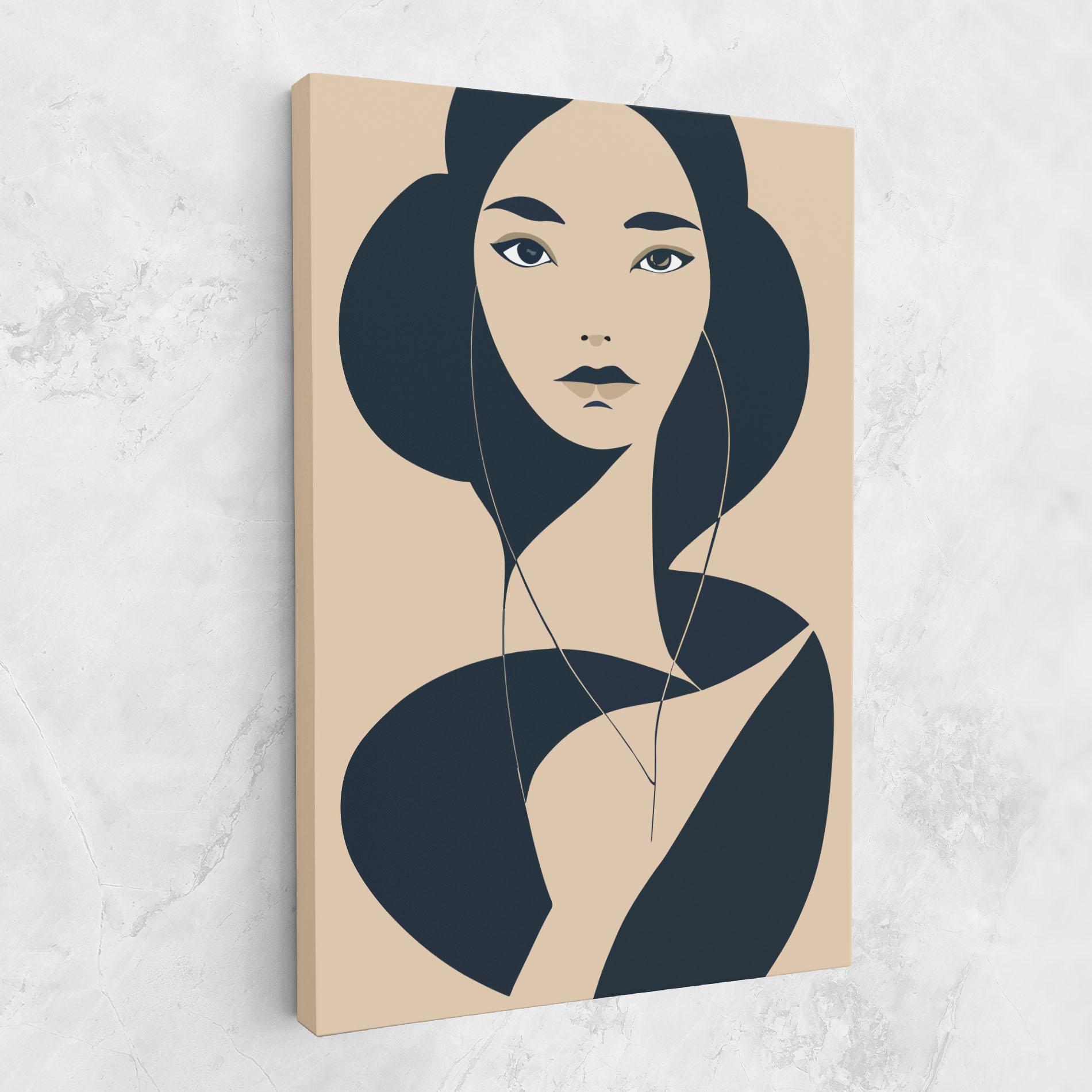 Tablou Canvas Cream Blue Woman mockup 1