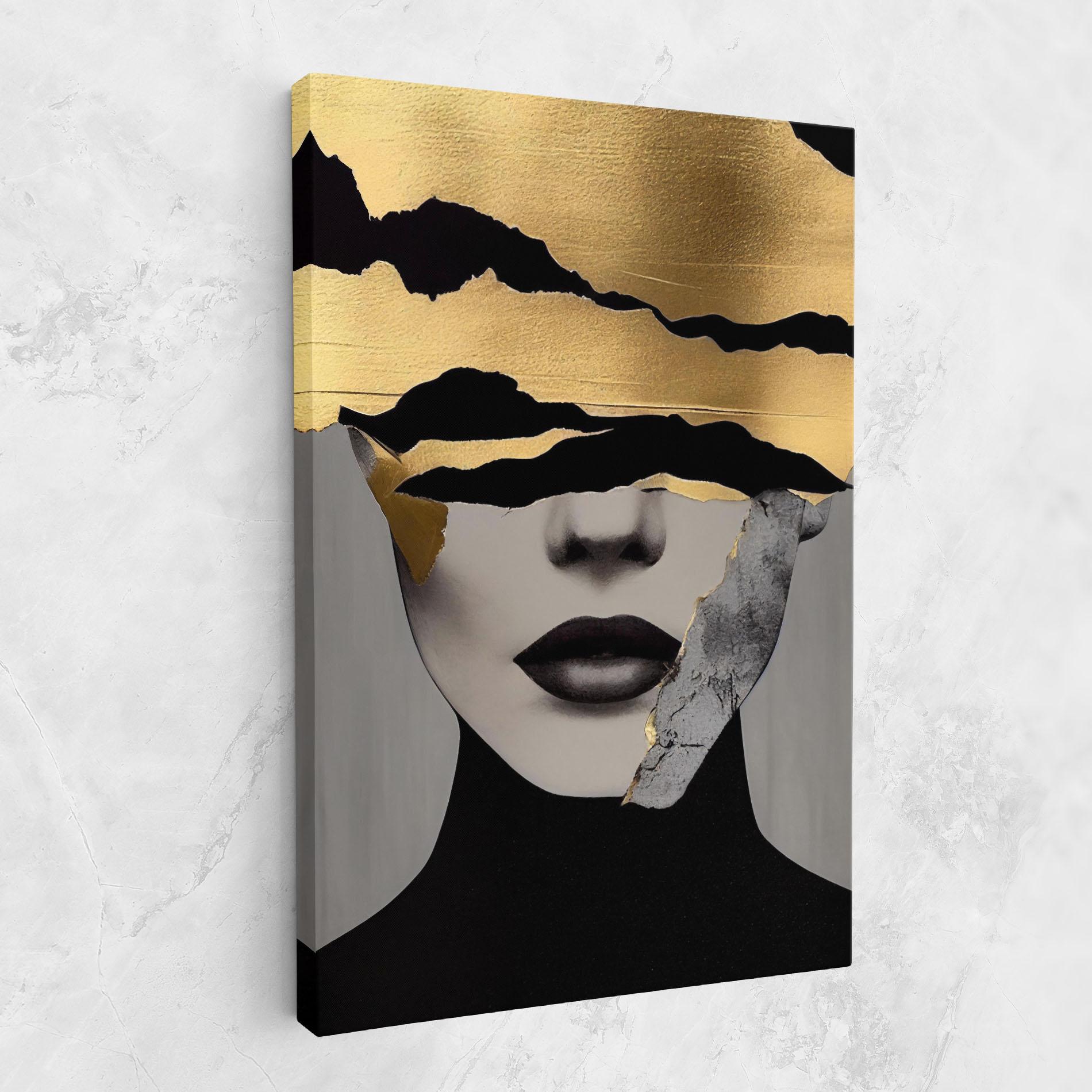 Tablou Canvas Modern Golden Paint mockup 1