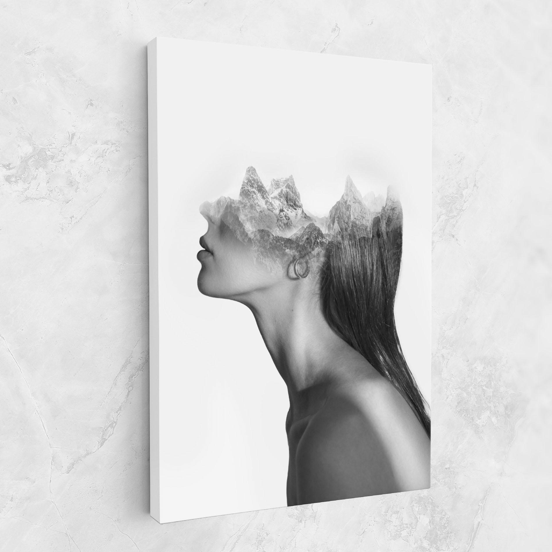 Tablou Canvas Woman Mountains View mockup 1