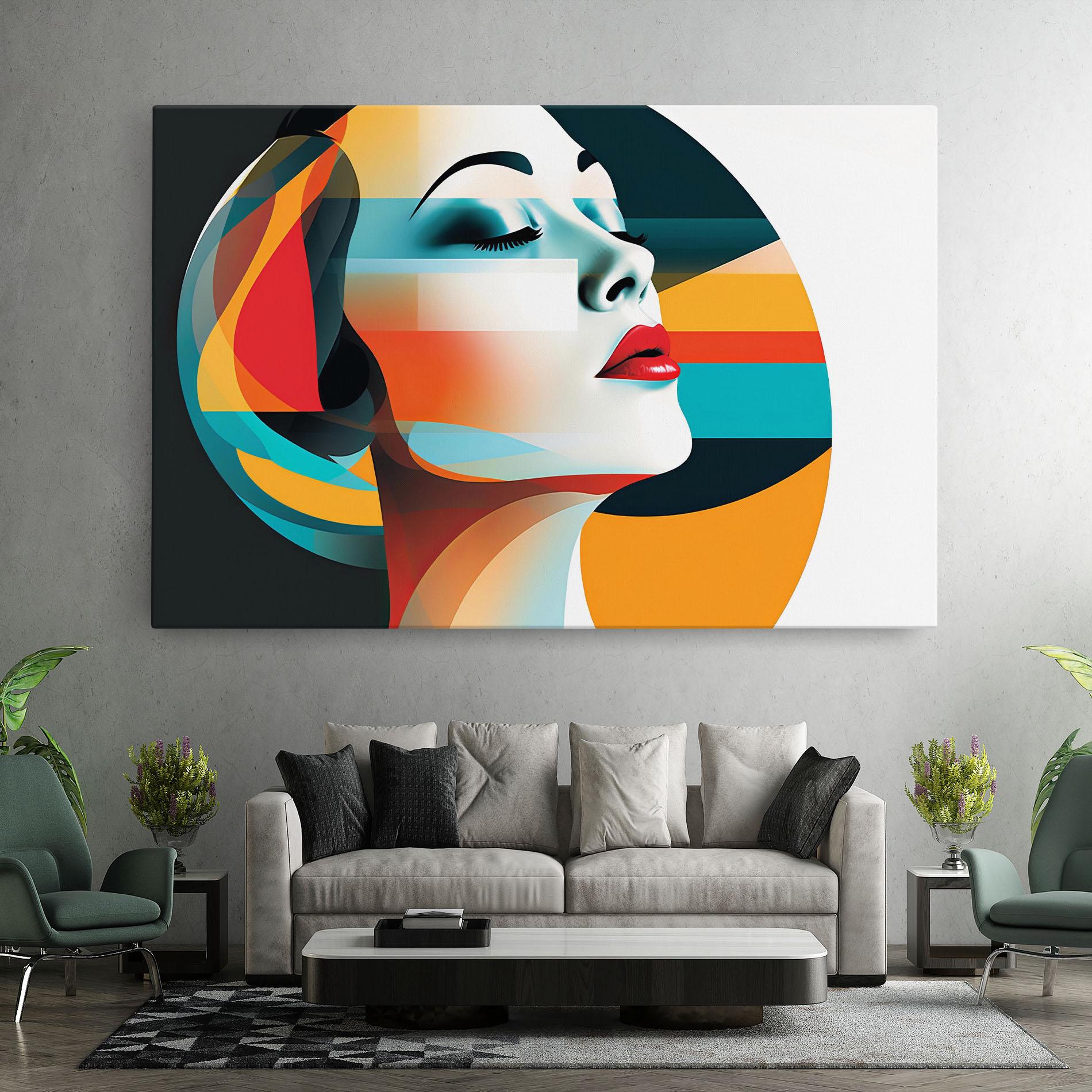 Tablou Canvas Blue Abstract Makeup mockup 7