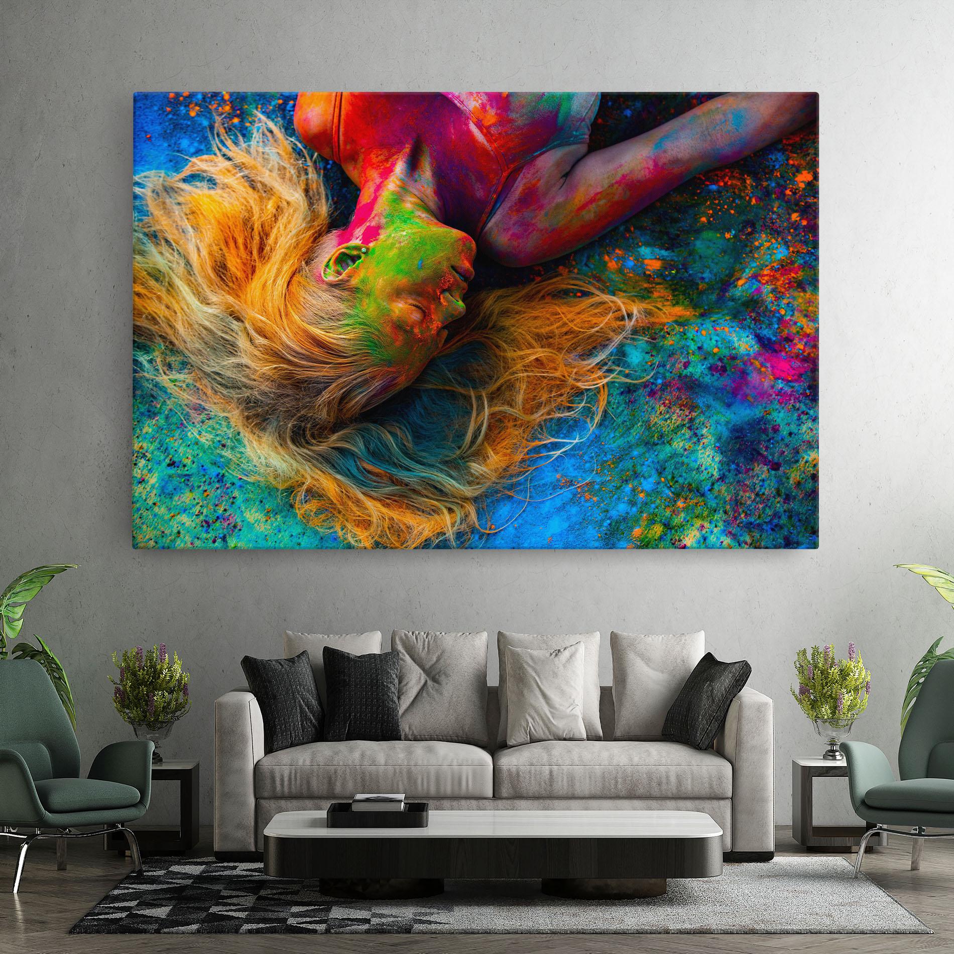 Tablou Canvas Powder Holi Woman mockup 7