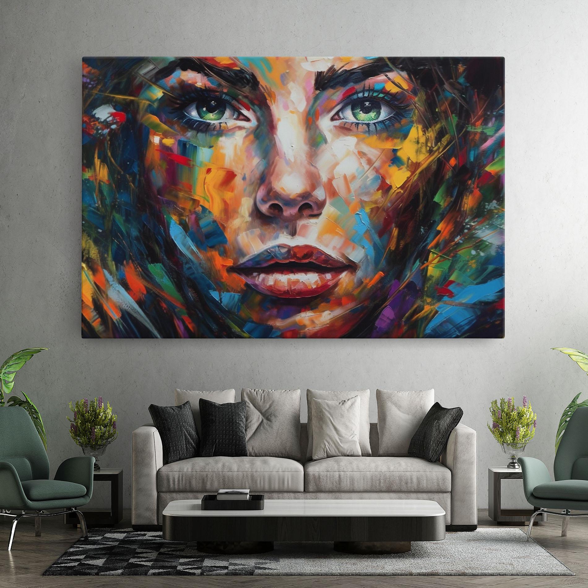 Tablou Canvas Vibrant Color Woman Paint mockup 7