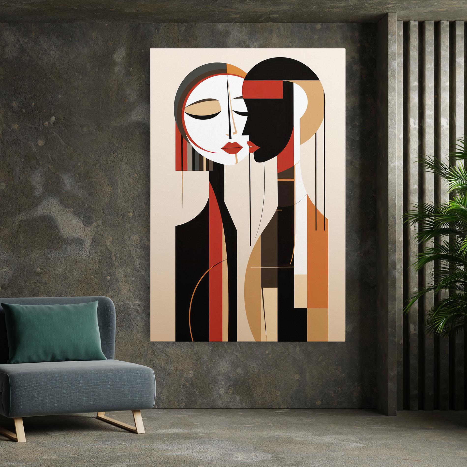 Tablou Canvas Abstract Couple Kissing mockup 7