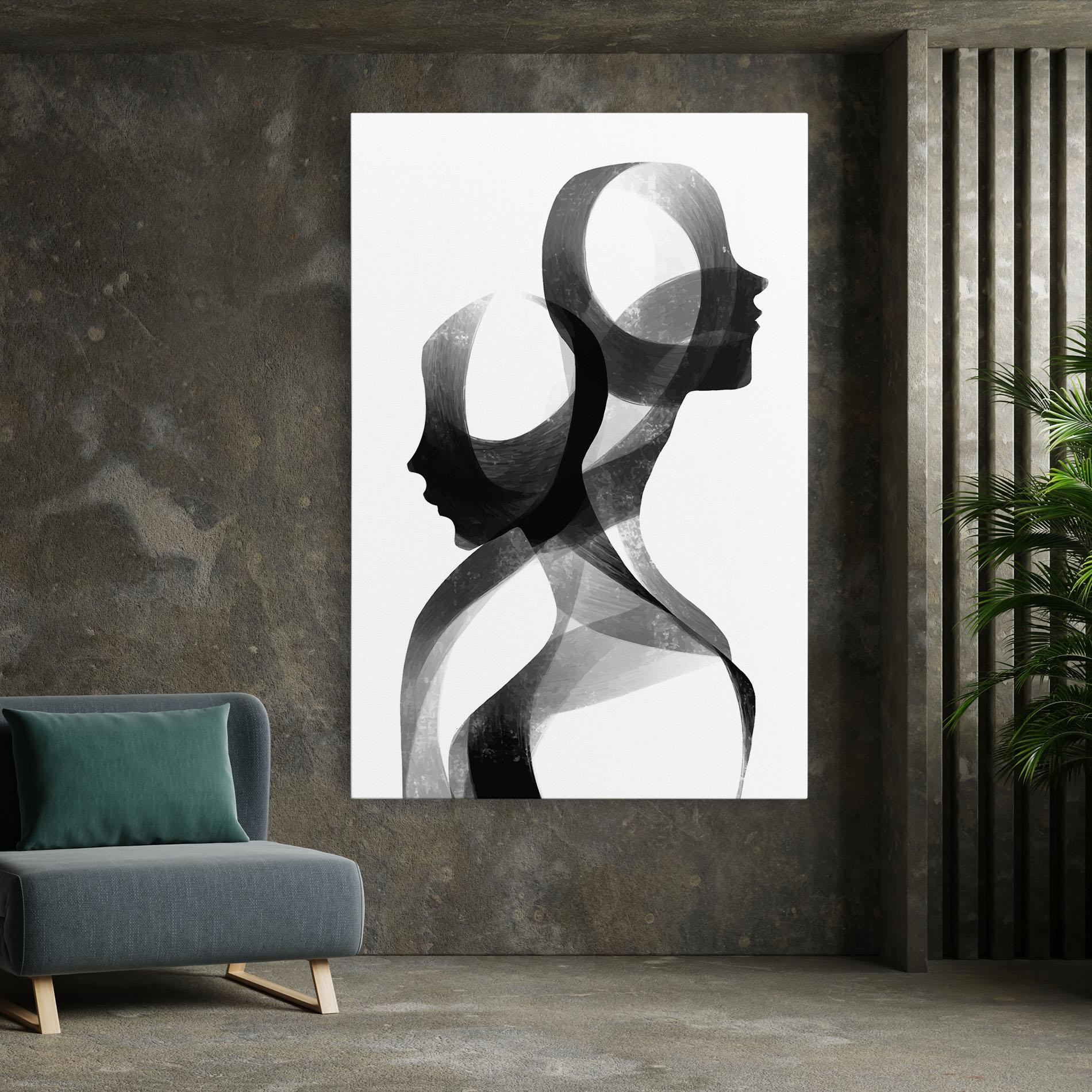 Tablou Canvas Abstract Grey Couple mockup 7