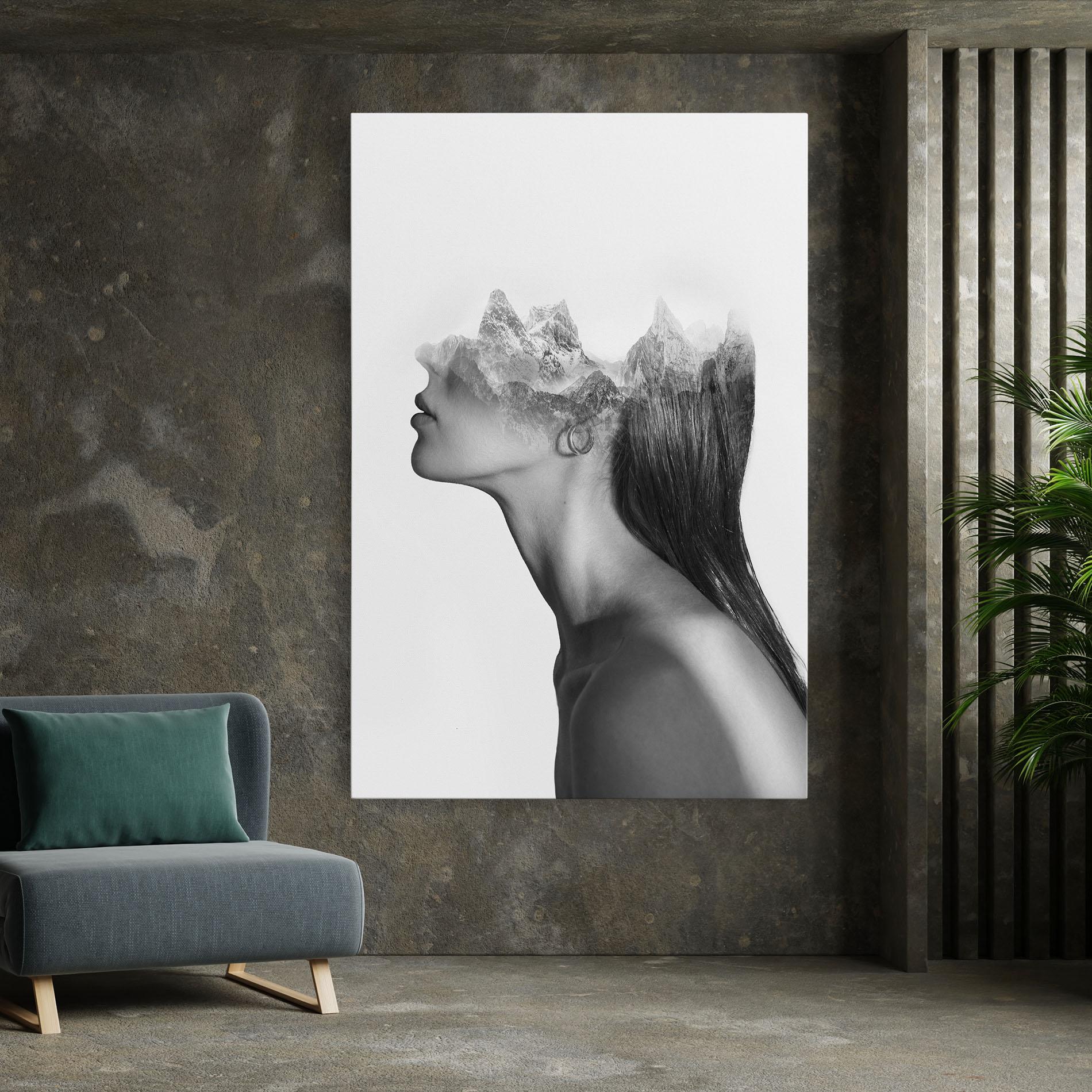 Tablou Canvas Woman Mountains View mockup 7