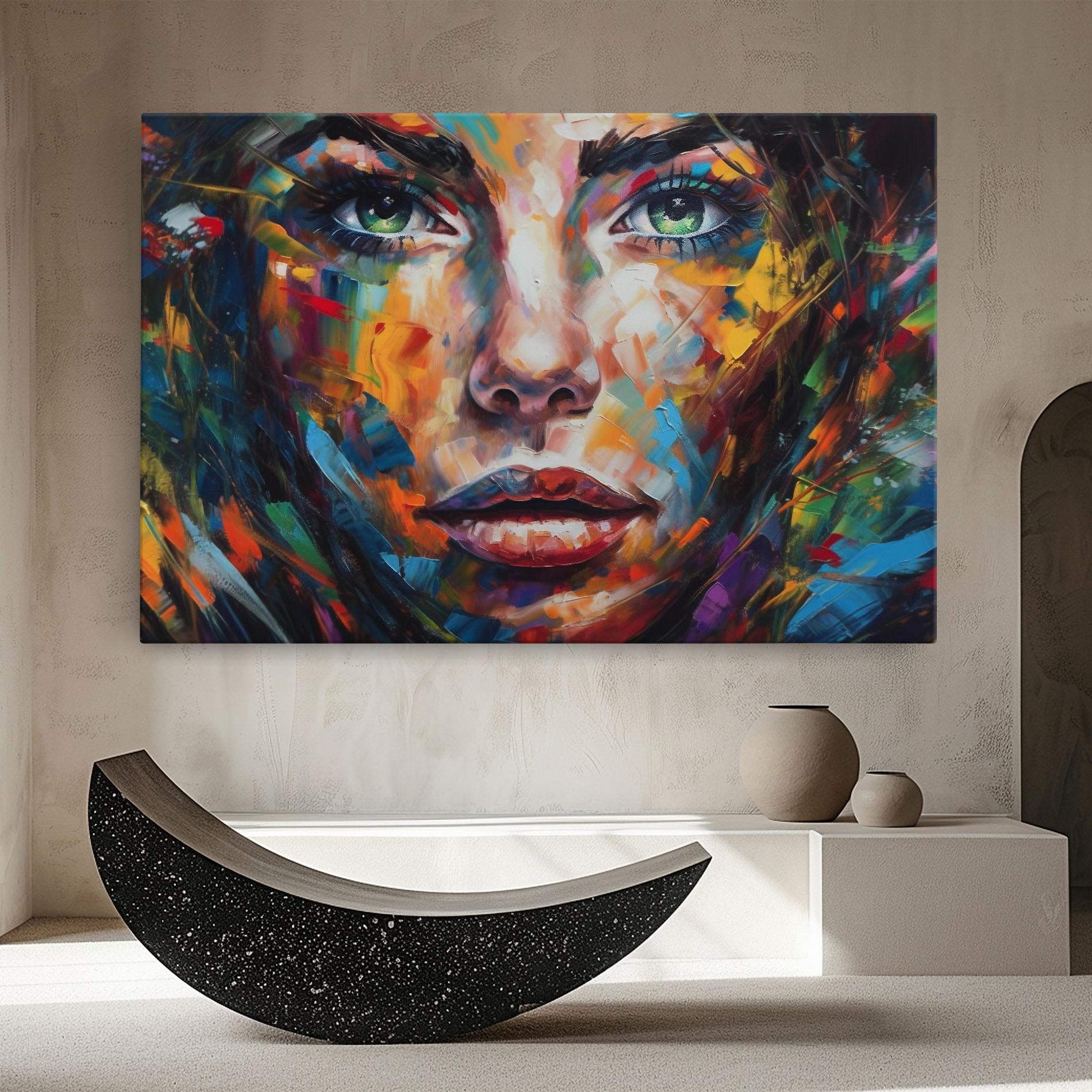 Tablou Canvas Vibrant Color Woman Paint mockup 8