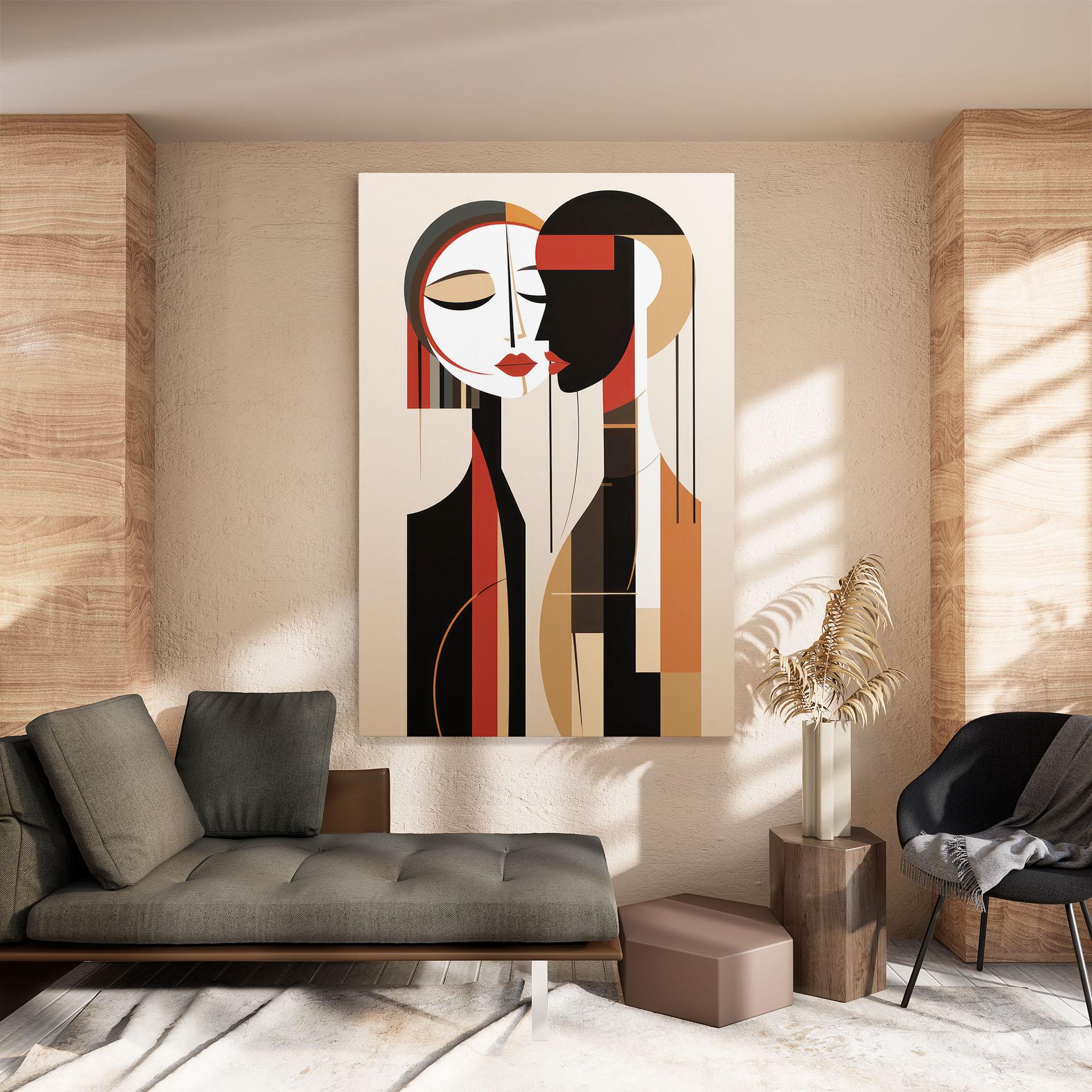 Tablou Canvas Abstract Couple Kissing mockup 8