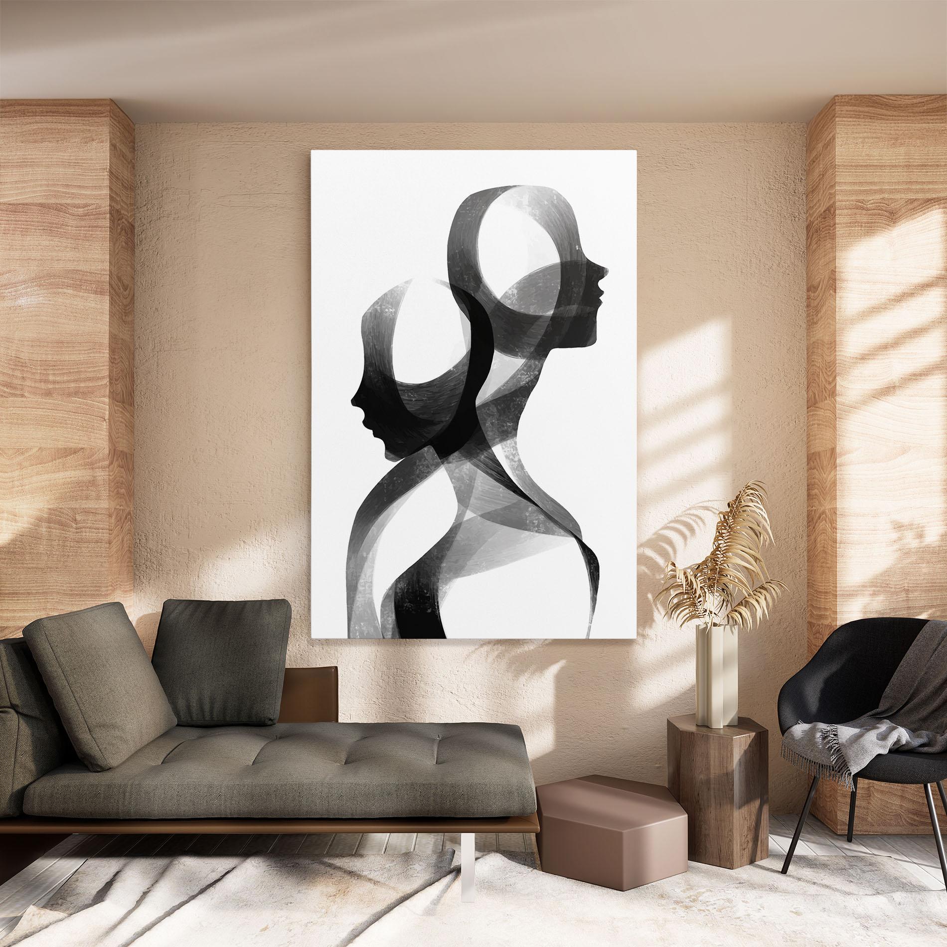 Tablou Canvas Abstract Grey Couple mockup 8