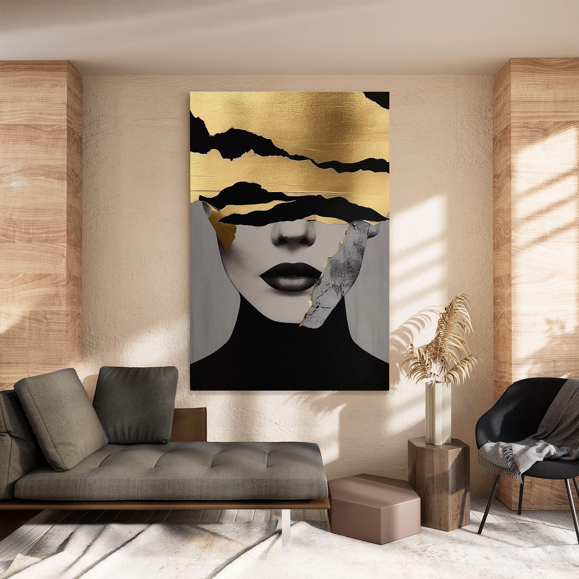 Tablou Canvas Modern Golden Paint mockup 8