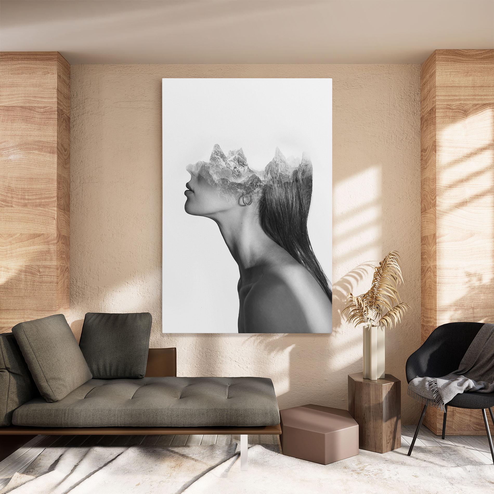 Tablou Canvas Woman Mountains View mockup 8