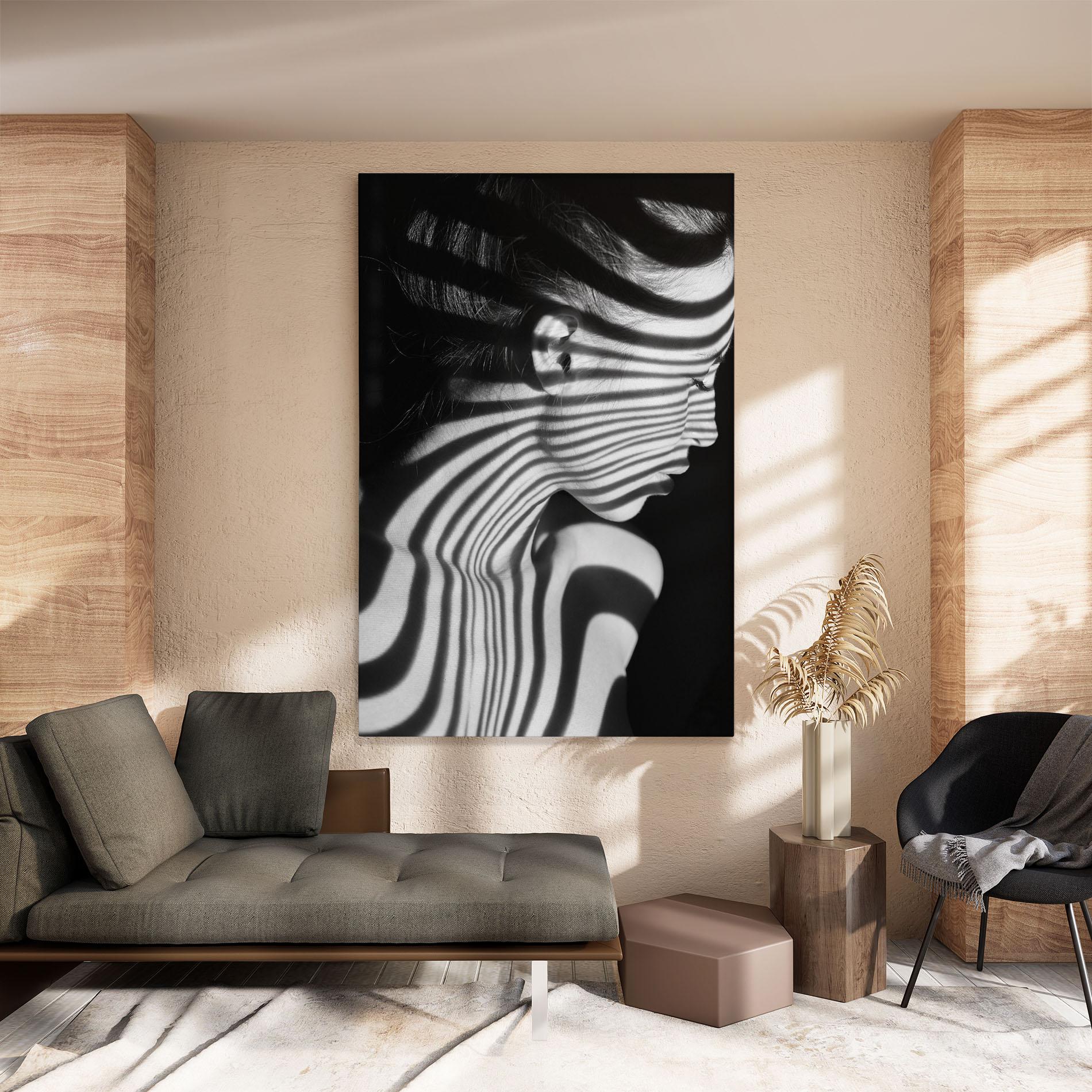 Tablou Canvas Zebra Stripes Woman mockup 8