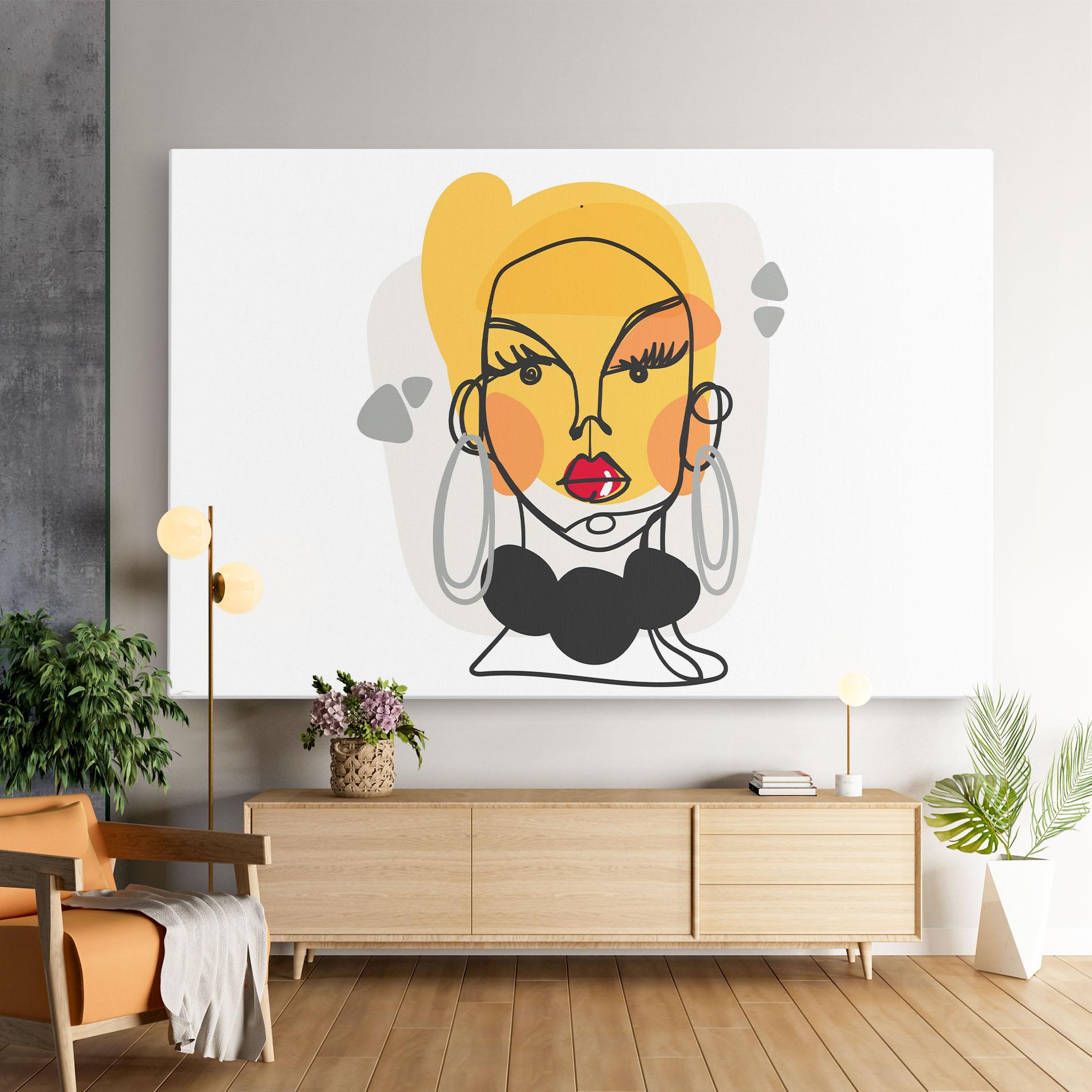 Tablou Canvas Abstract Blonde Face mockup 9