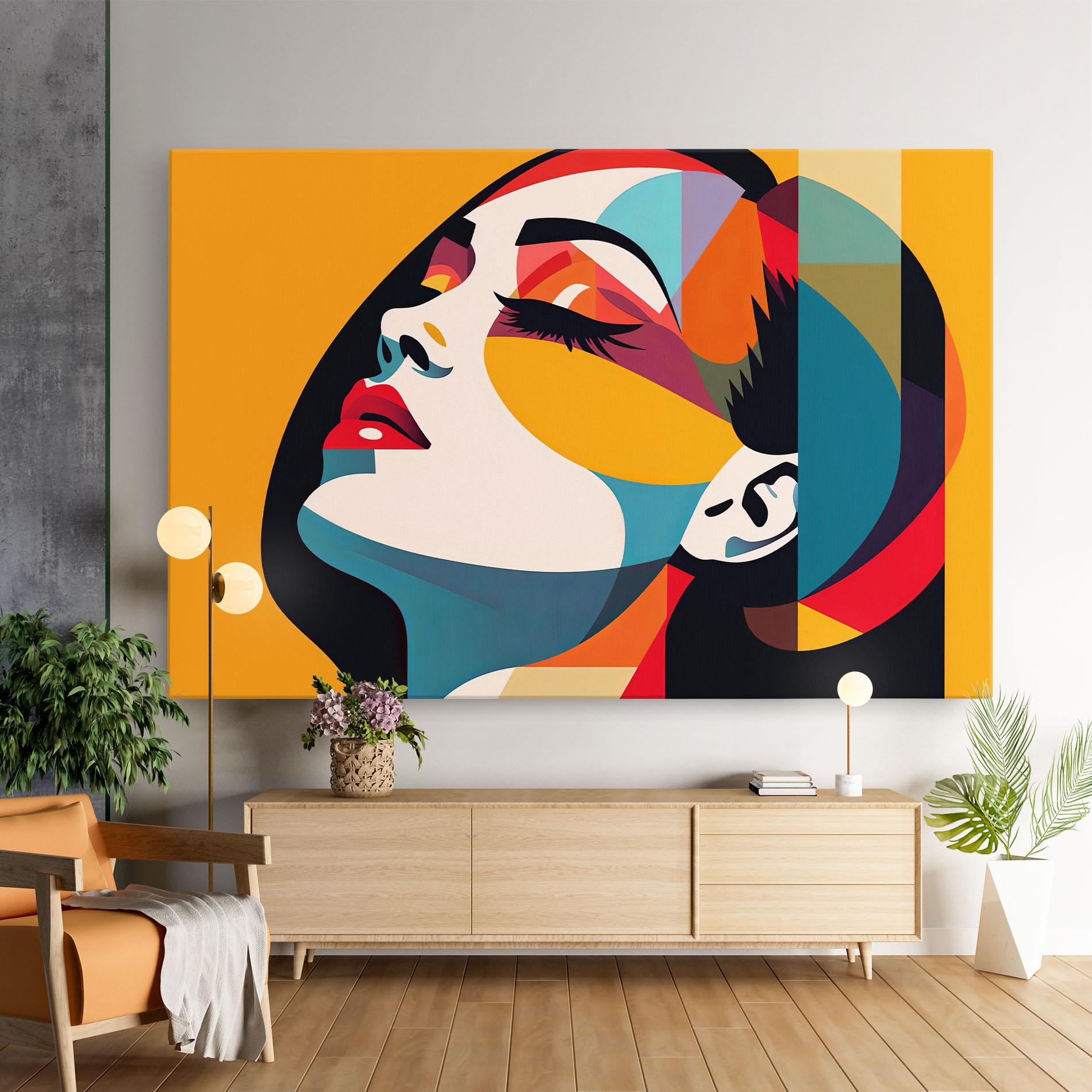 Tablou Canvas Dreamy Yellow Female mockup 9