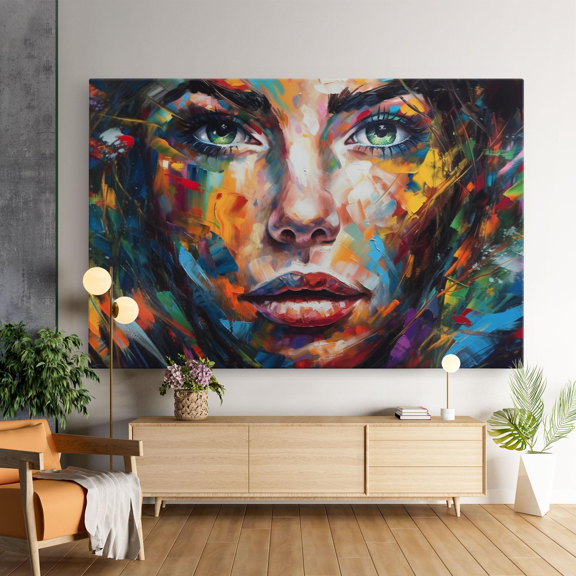 Tablou Canvas Vibrant Color Woman Paint mockup 9