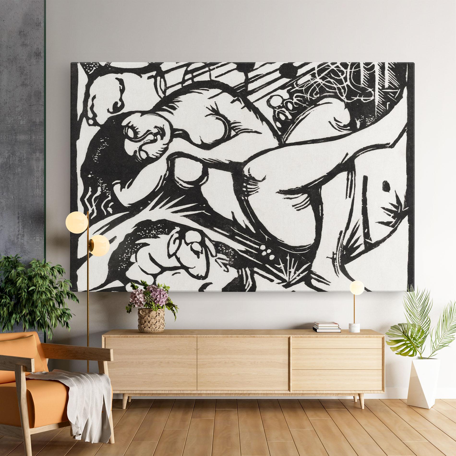 Tablou Canvas Woman Drawing mockup 9