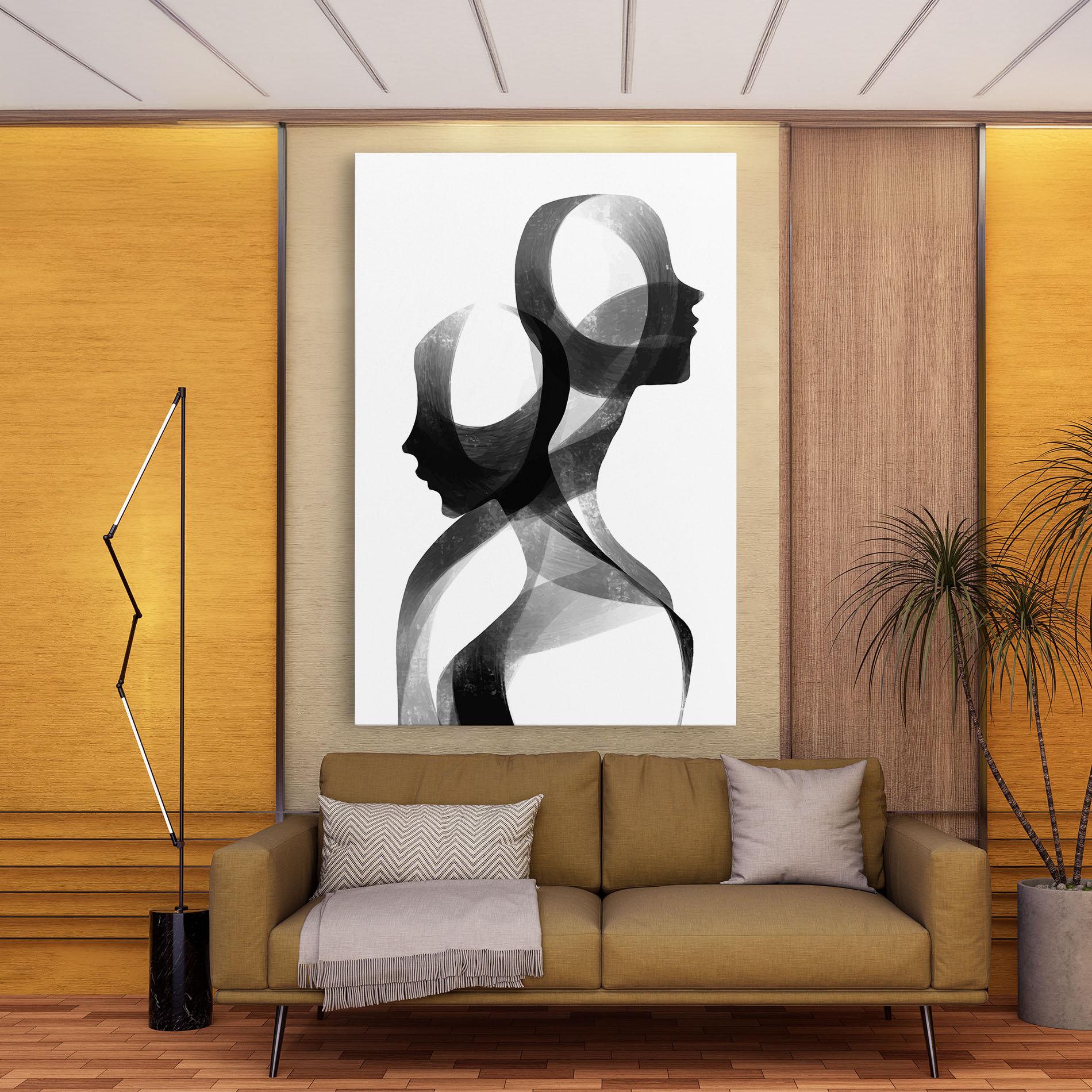 Tablou Canvas Abstract Grey Couple mockup 9