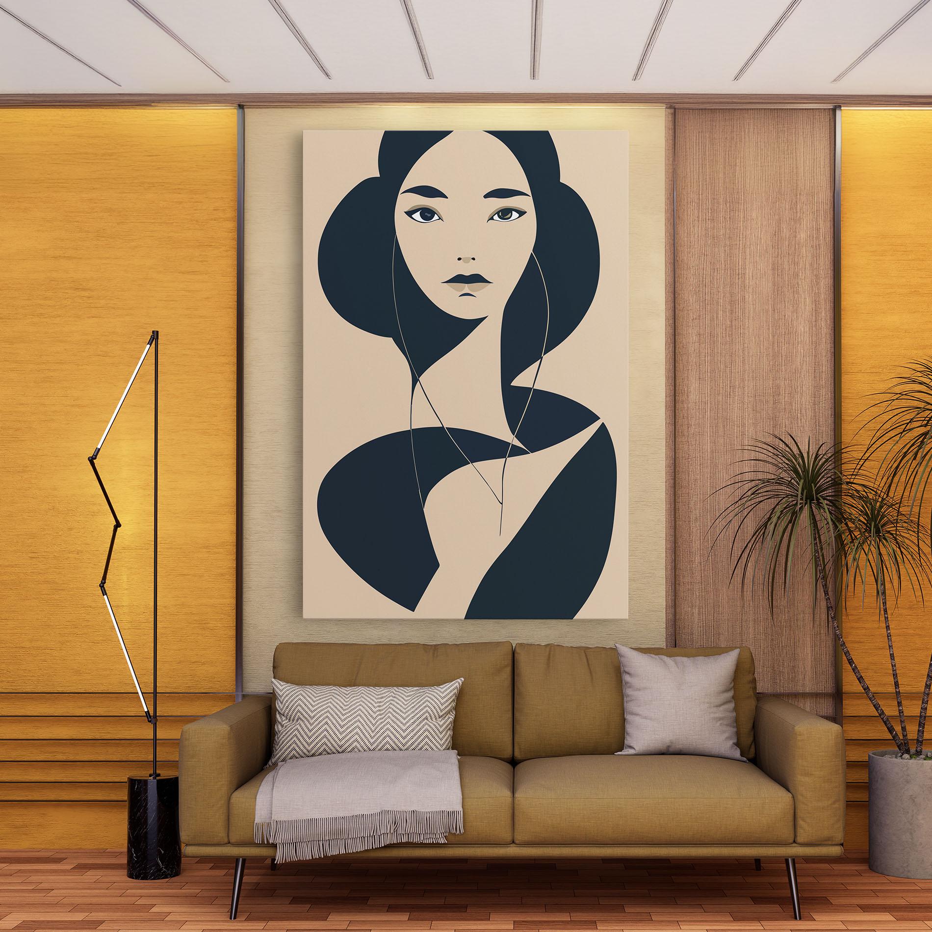 Tablou Canvas Cream Blue Woman mockup 9