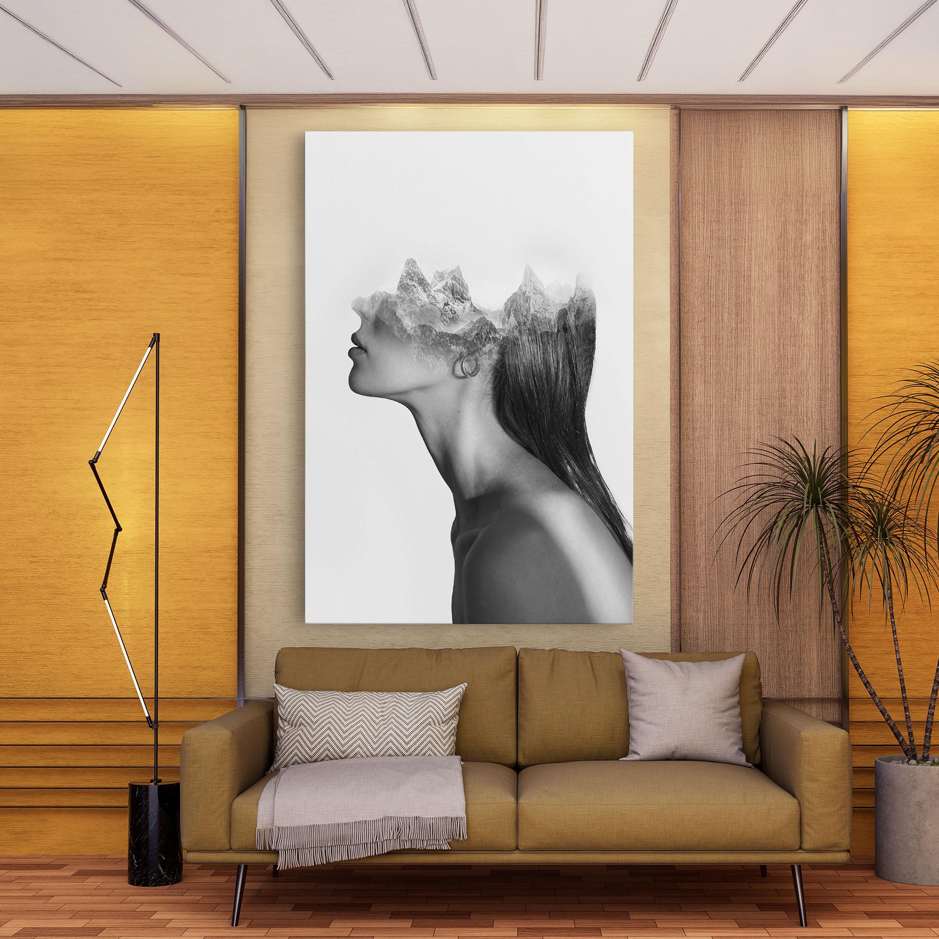 Tablou Canvas Woman Mountains View mockup 9