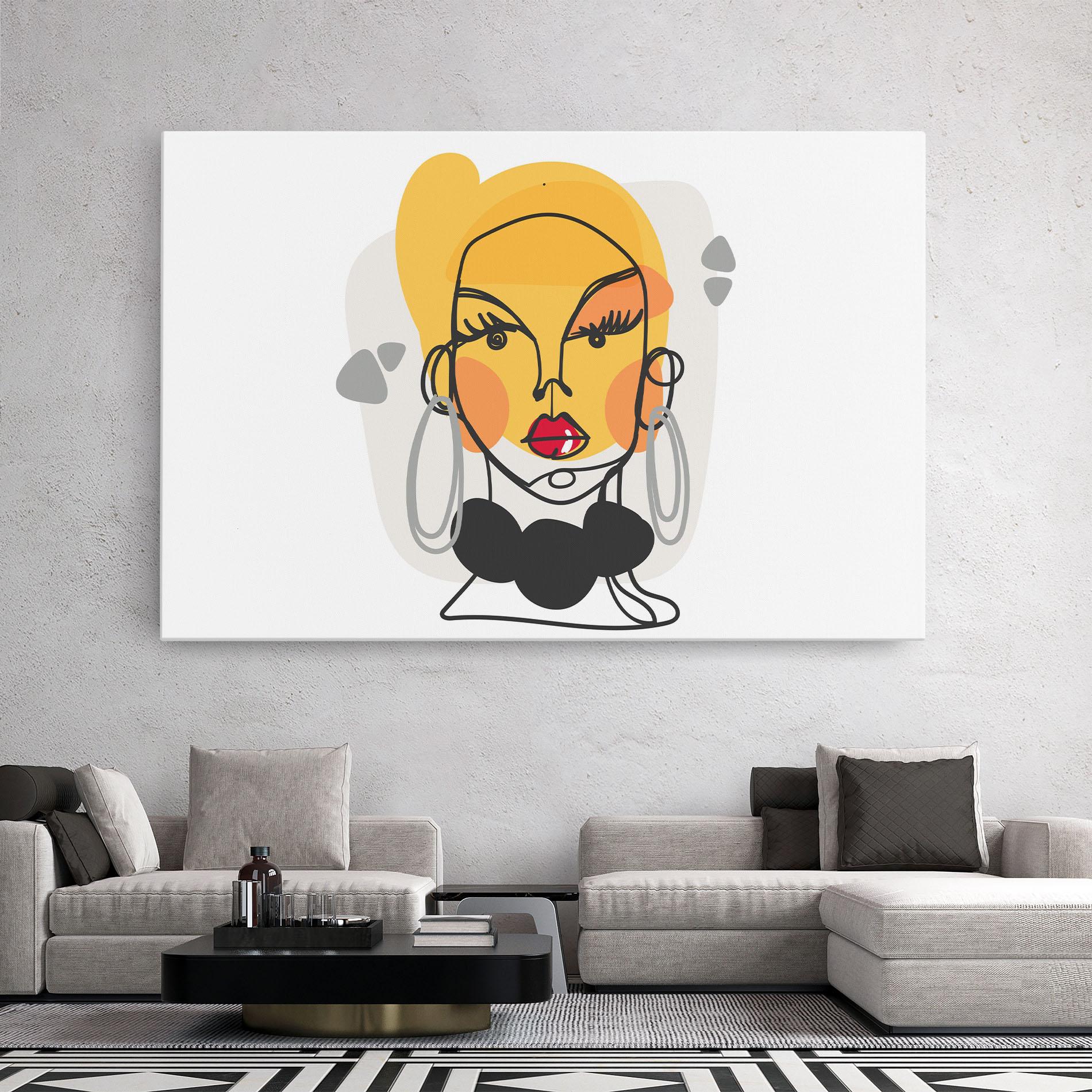 Tablou Canvas Abstract Blonde Face mockup 2