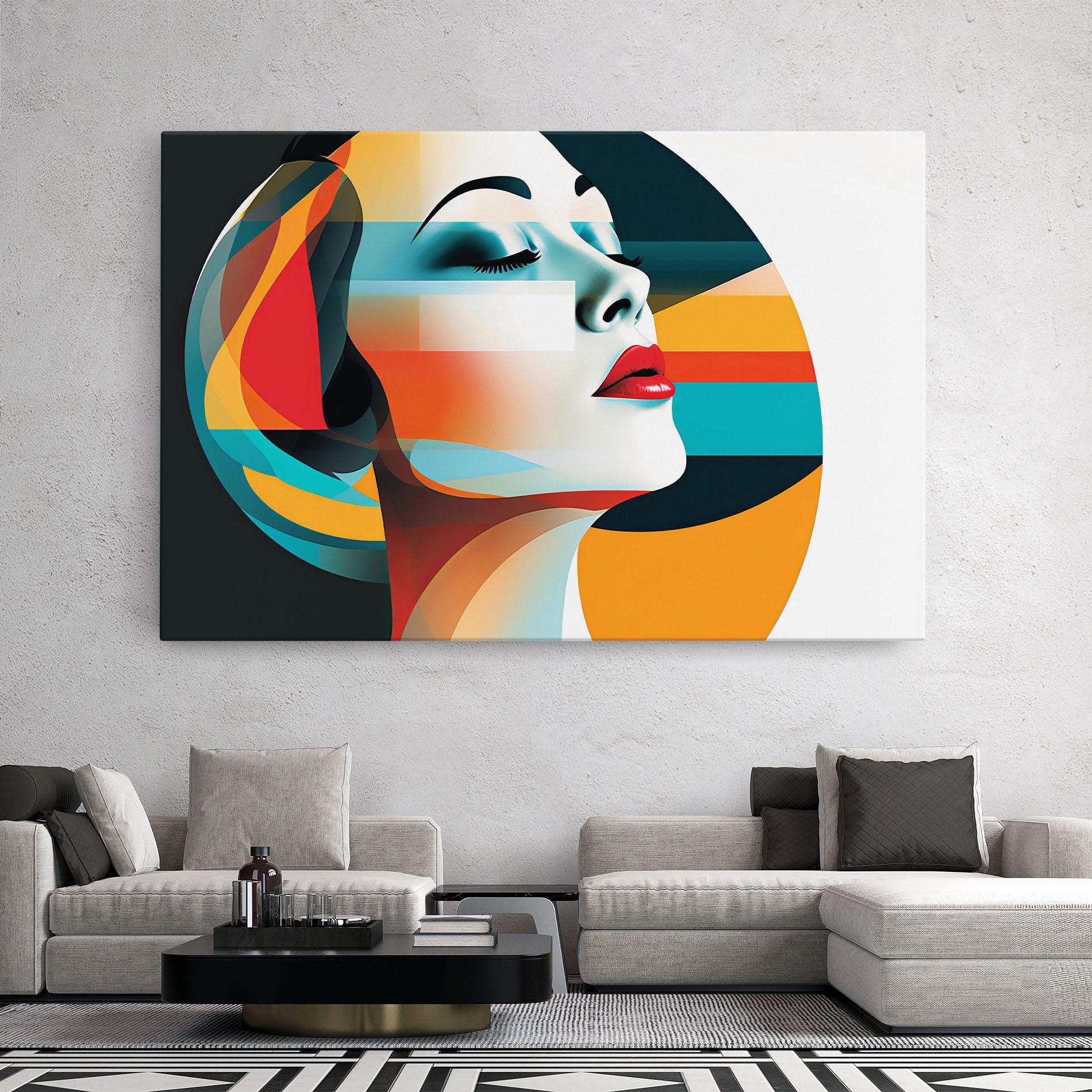 Tablou Canvas Blue Abstract Makeup mockup 2