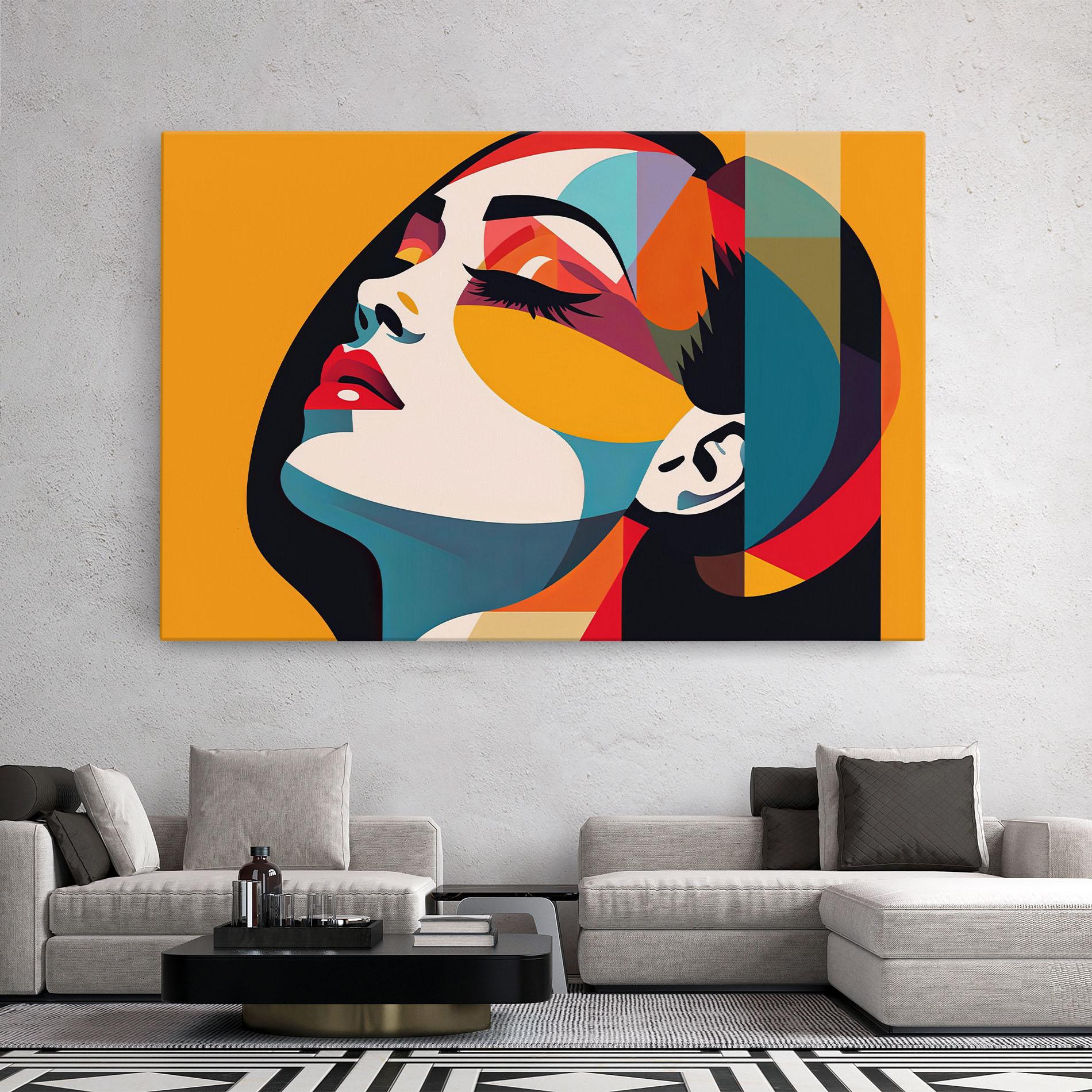 Tablou Canvas Dreamy Yellow Female mockup 2