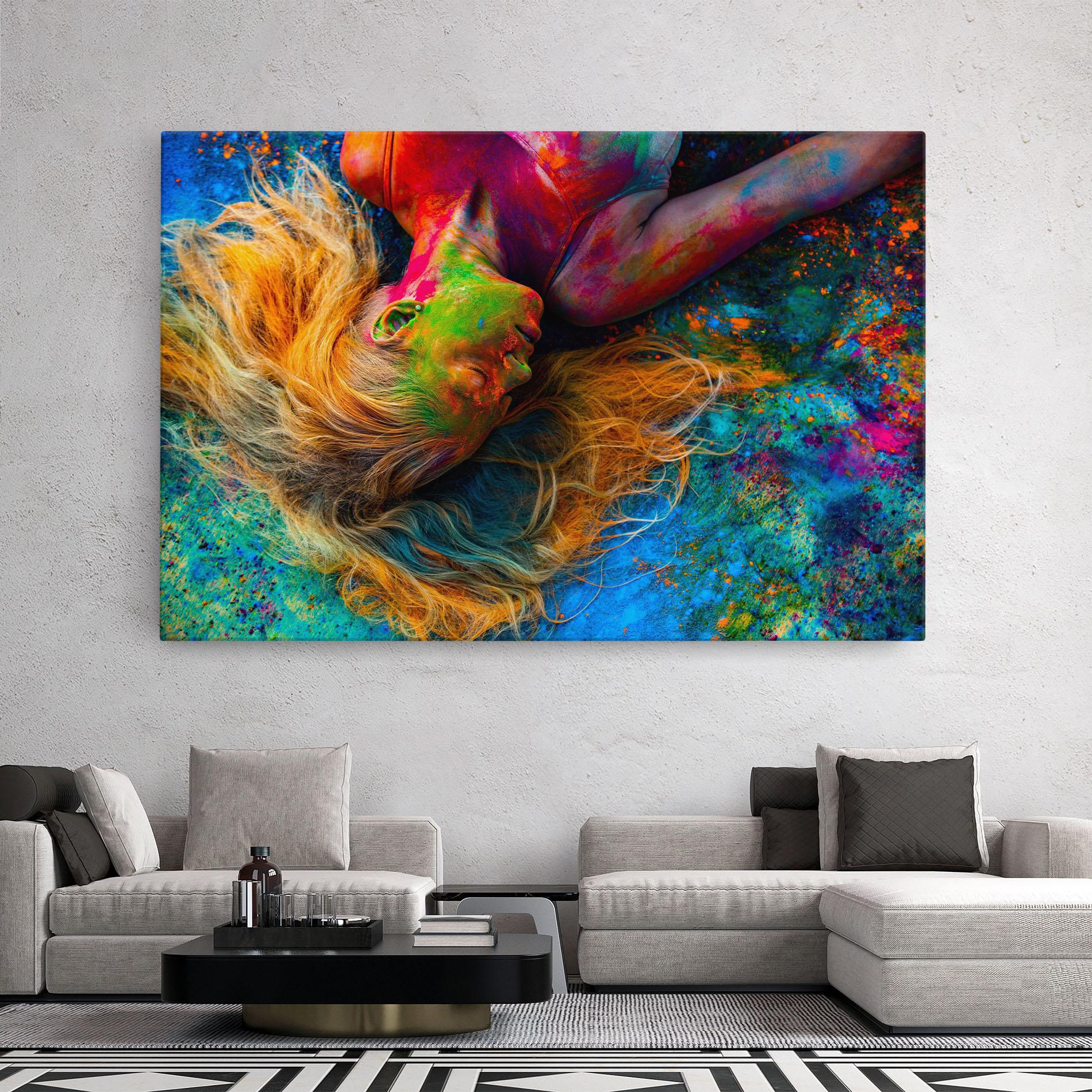 Tablou Canvas Powder Holi Woman mockup 2