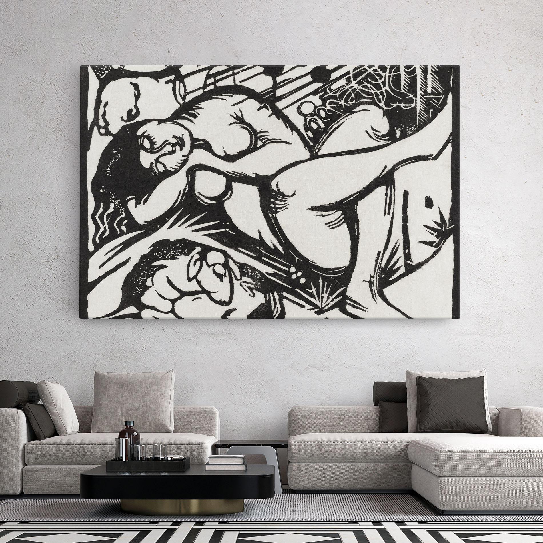 Tablou Canvas Woman Drawing mockup 2