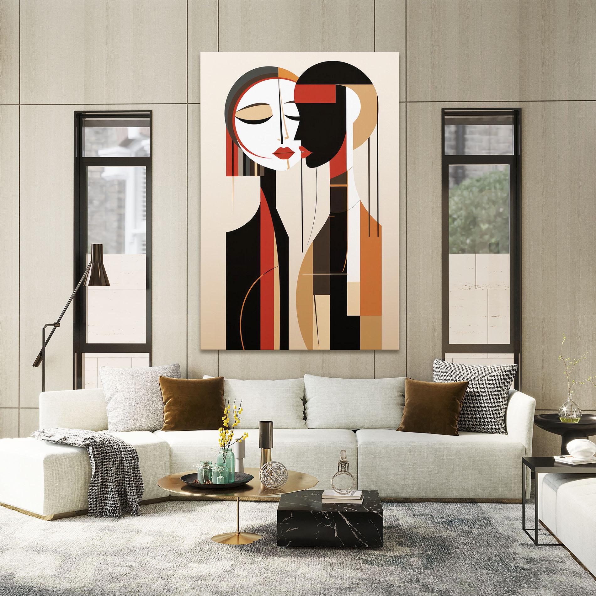 Tablou Canvas Abstract Couple Kissing mockup 2