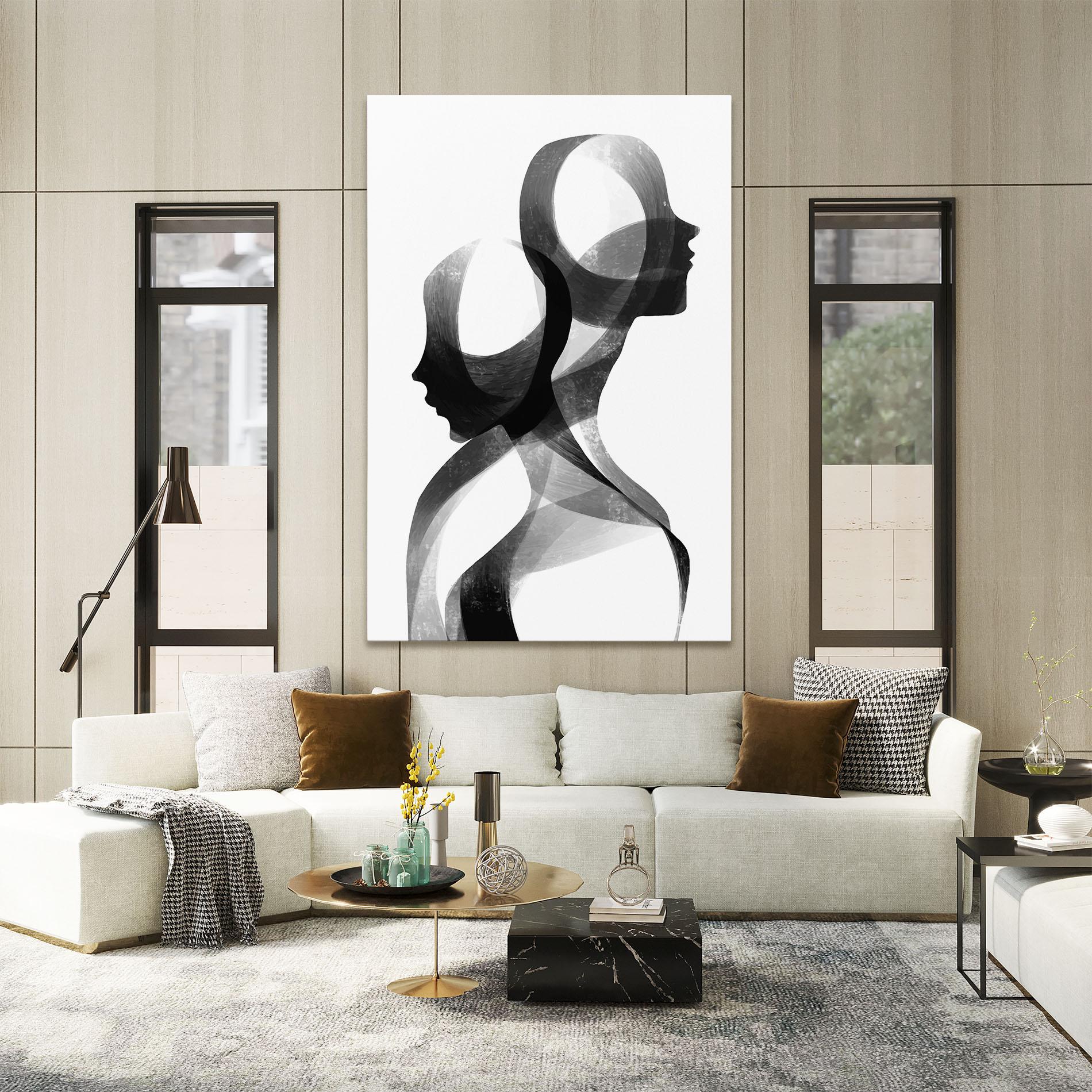 Tablou Canvas Abstract Grey Couple mockup 2