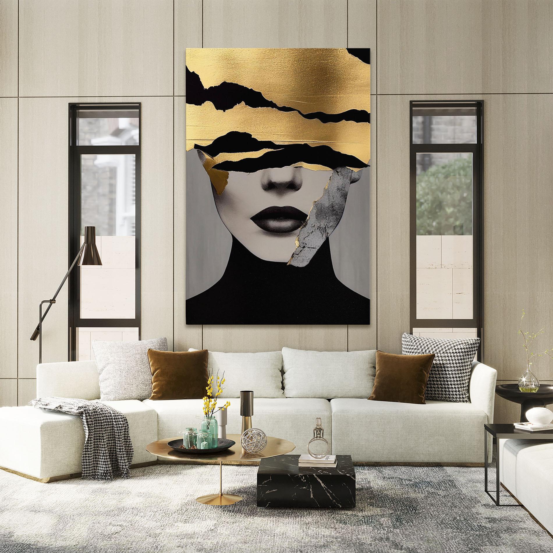 Tablou Canvas Modern Golden Paint mockup 2