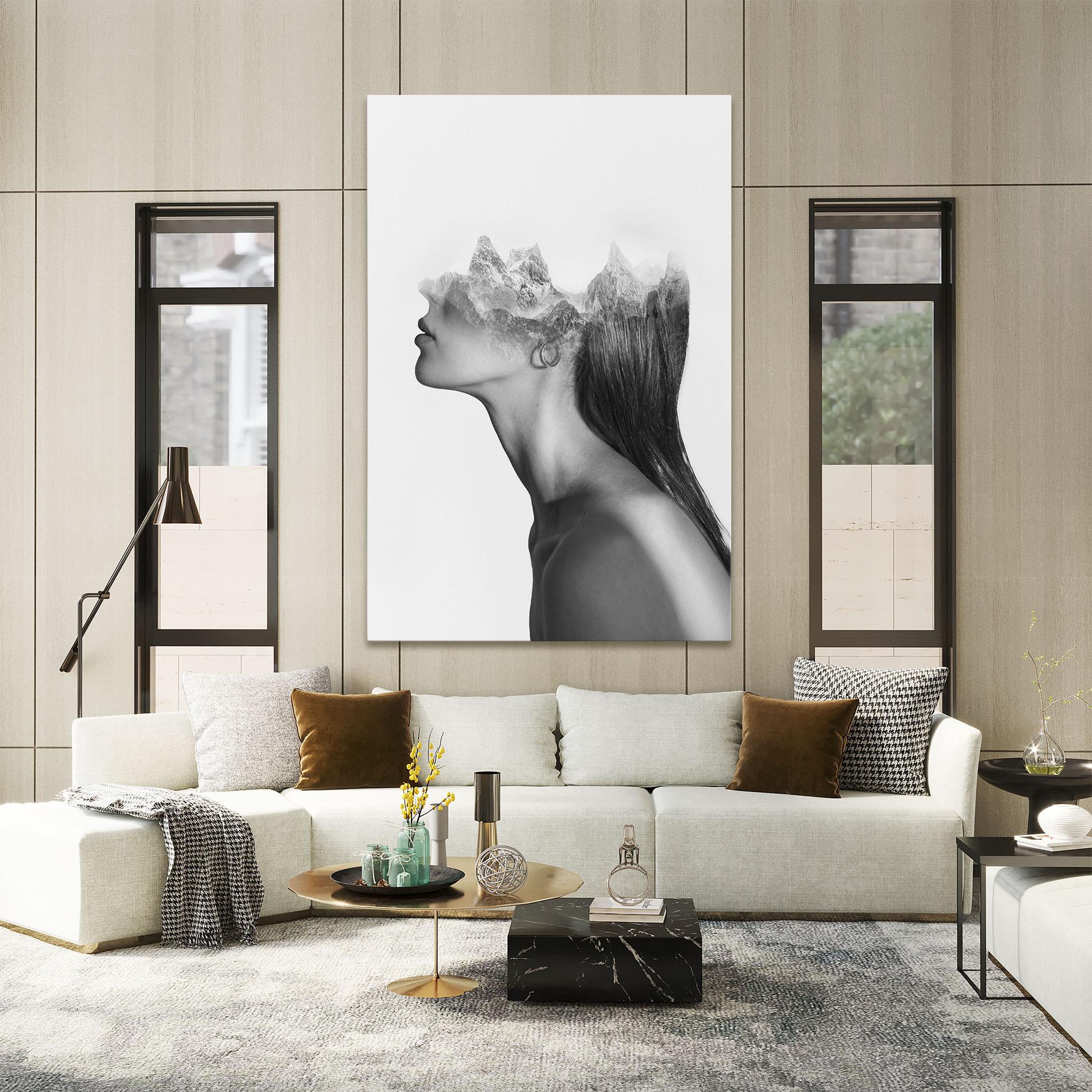 Tablou Canvas Woman Mountains View mockup 2