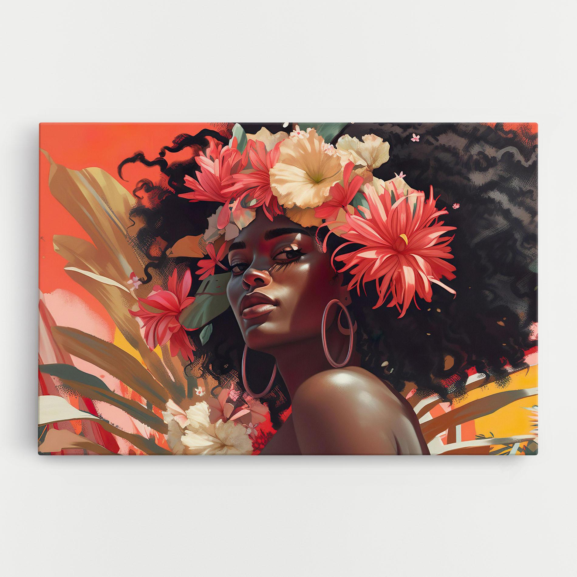Tablou Canvas African Flower Woman mockup 0