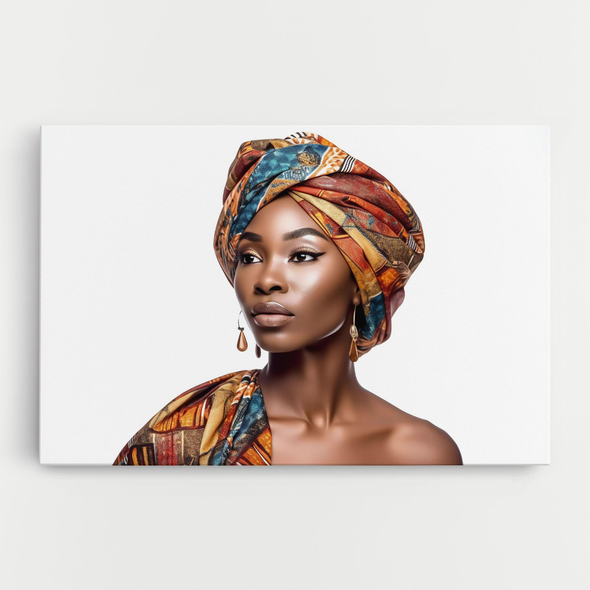 Tablou Canvas African Woman Turban mockup 0