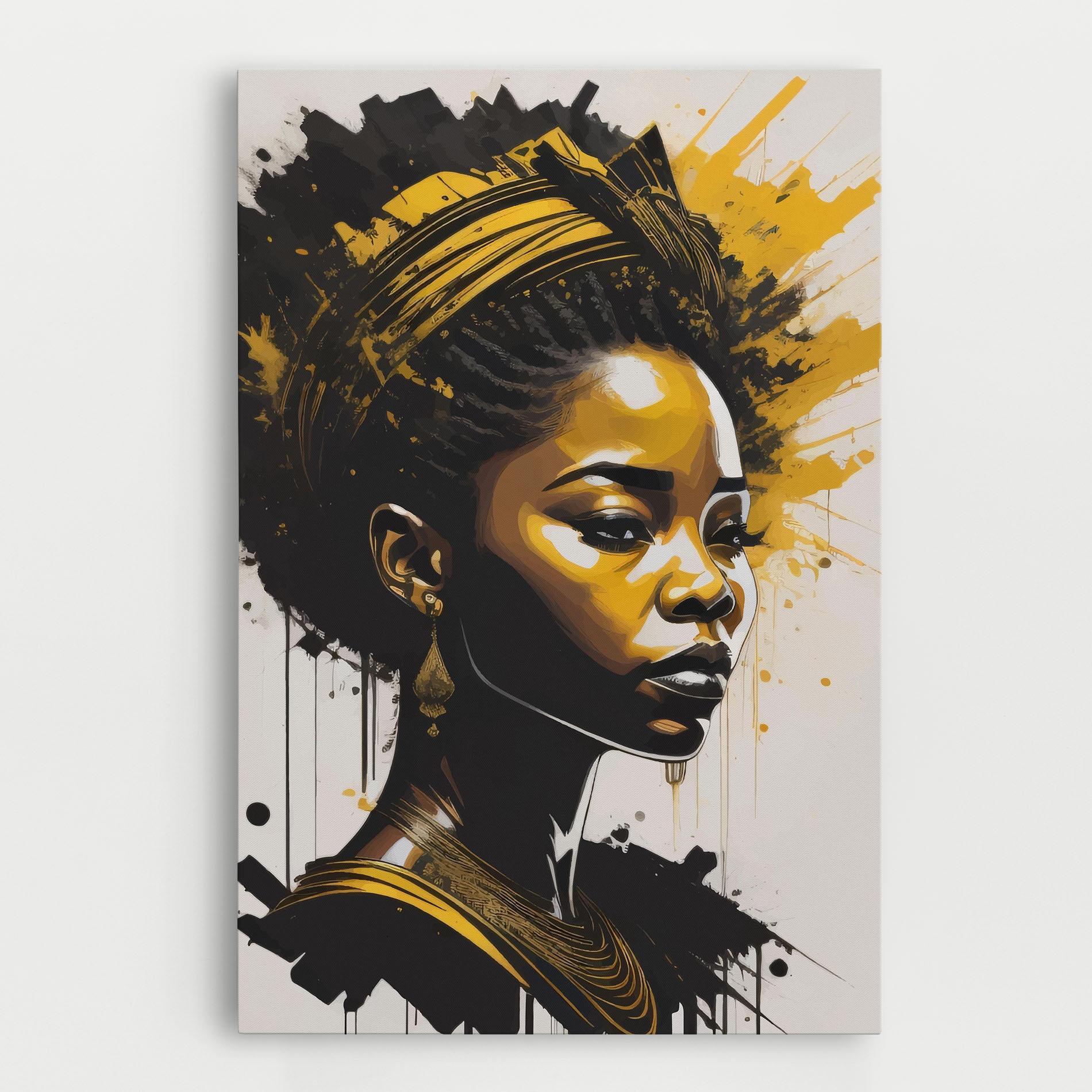 Tablou Canvas Gold African Woman mockup 0