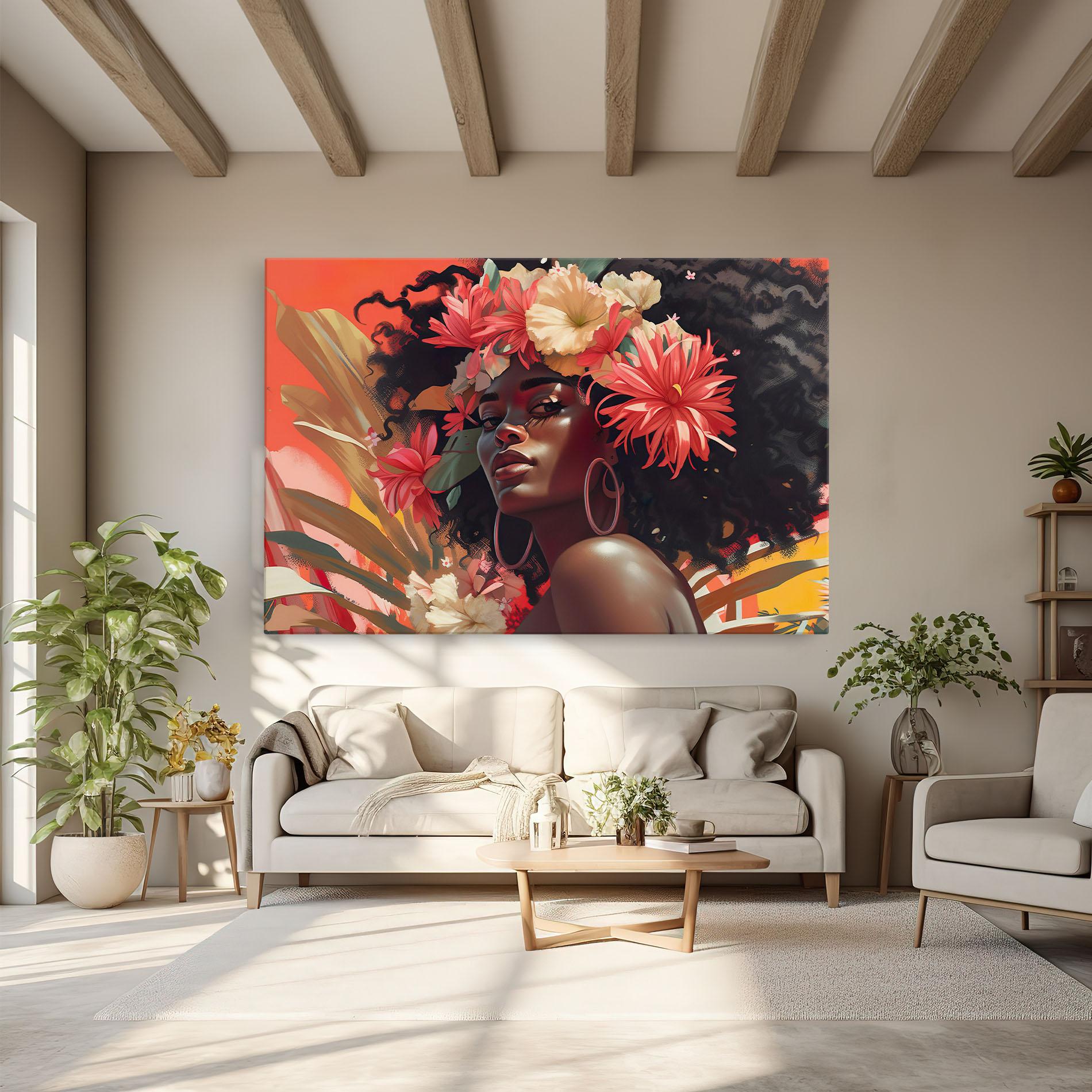 Tablou Canvas African Flower Woman mockup 6