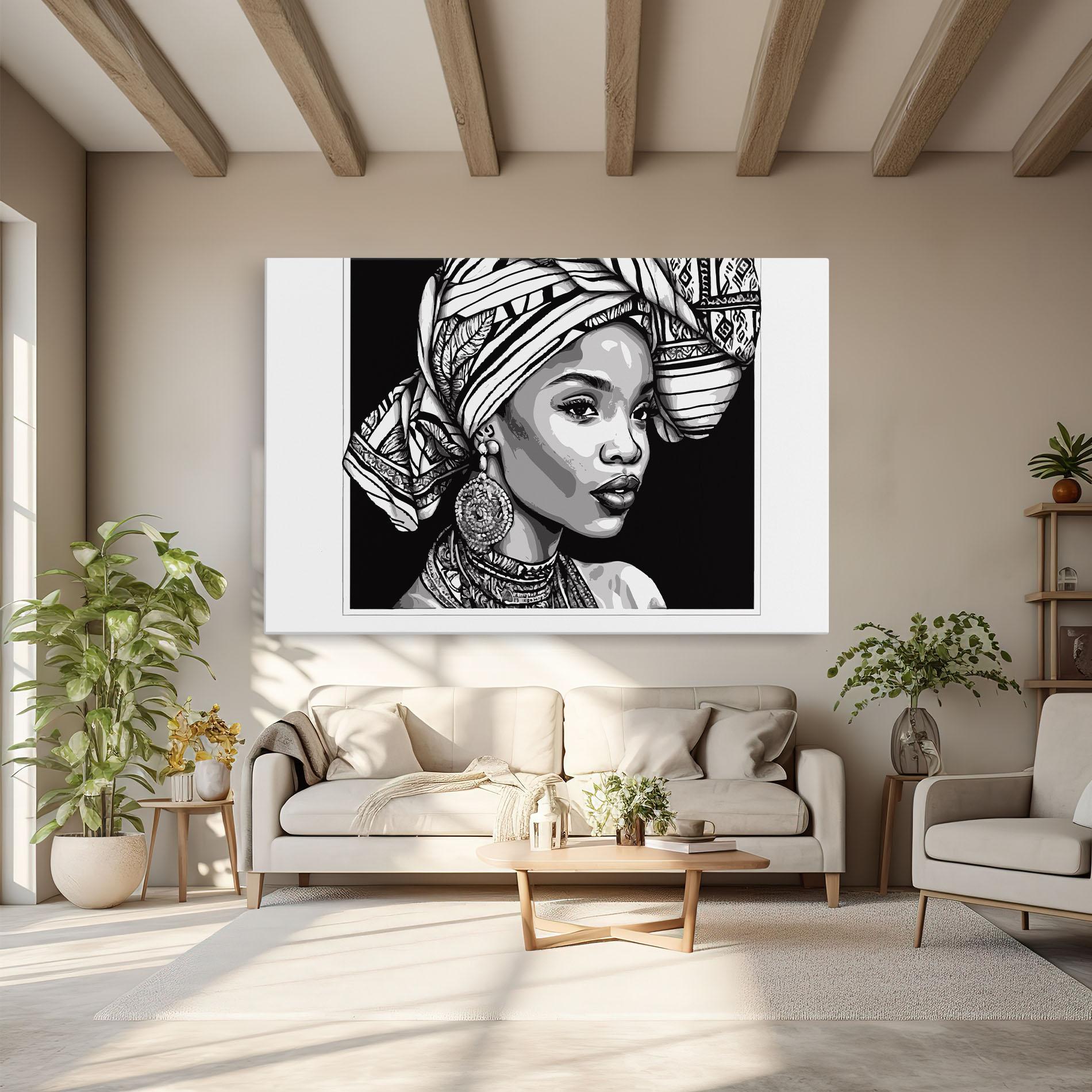 Tablou Canvas Beautiful African Lady mockup 6