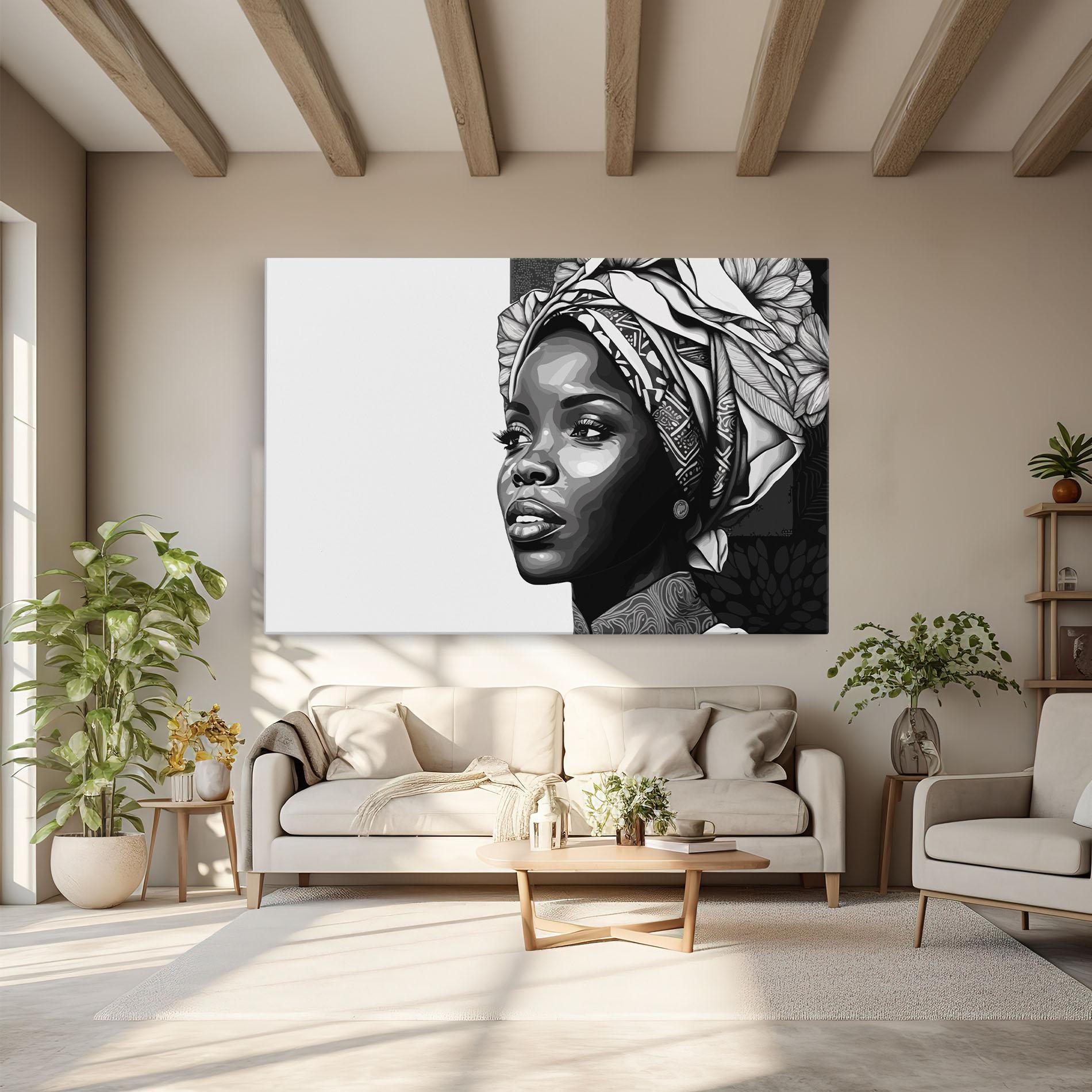 Tablou Canvas Pretty African Woman mockup 6