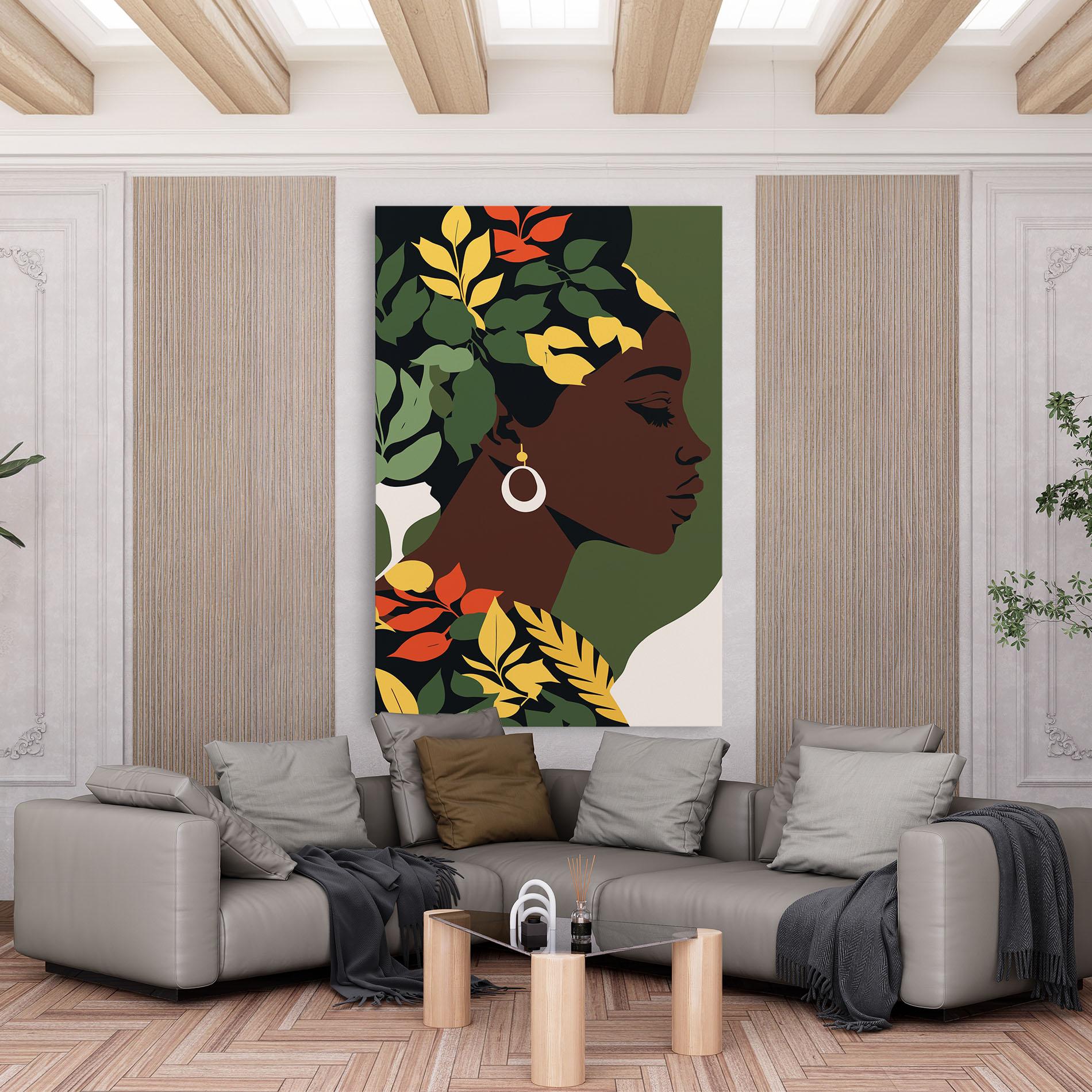 Tablou Canvas Yellow Leaf Africa mockup 6