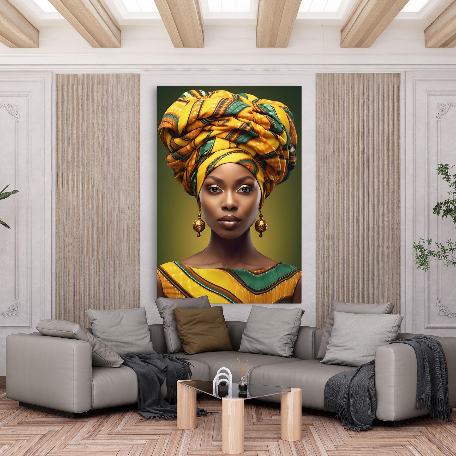 Tablou Canvas Yellow Scarf Woman mockup 6