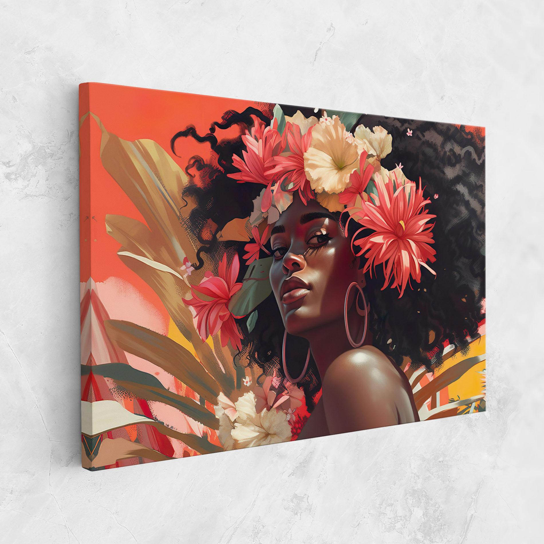 Tablou Canvas African Flower Woman mockup 1