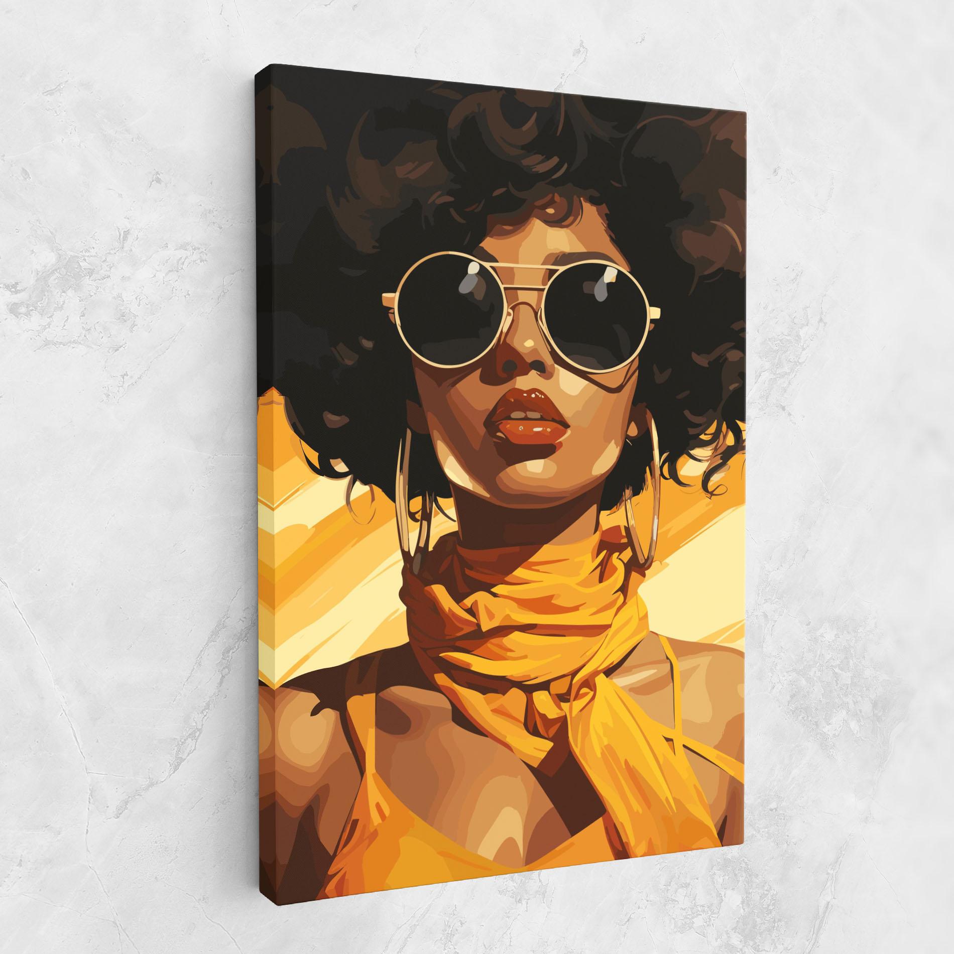Tablou Canvas African Yellow Woman mockup 1