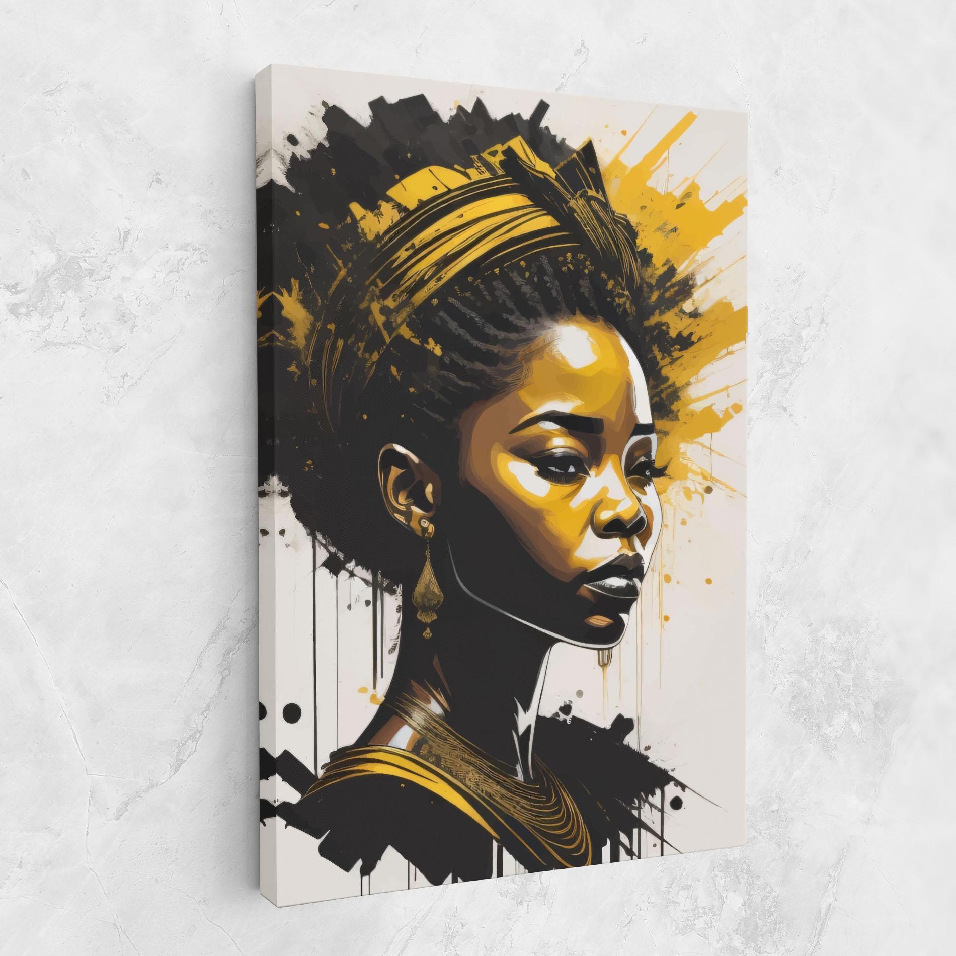Tablou Canvas Gold African Woman mockup 1
