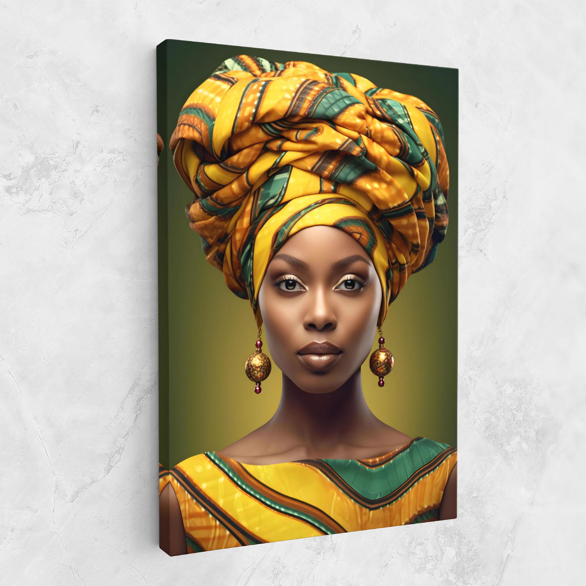 Tablou Canvas Yellow Scarf Woman mockup 1