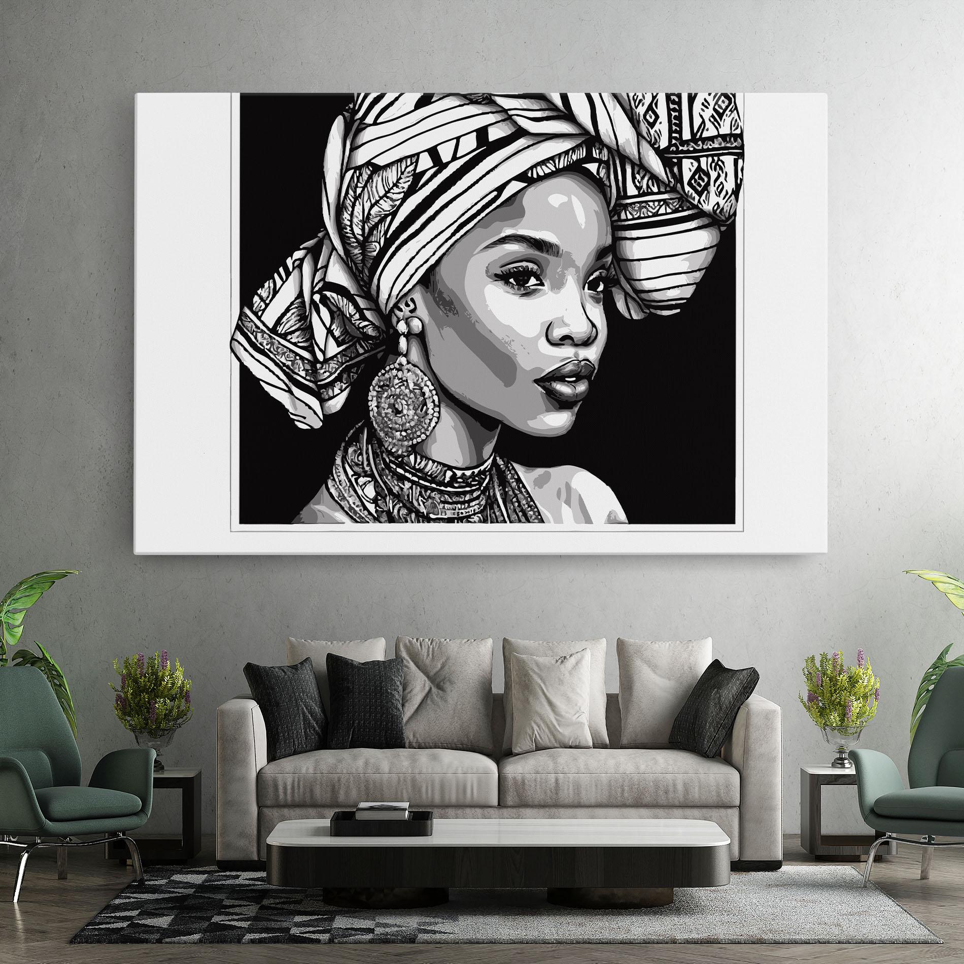 Tablou Canvas Beautiful African Lady mockup 7