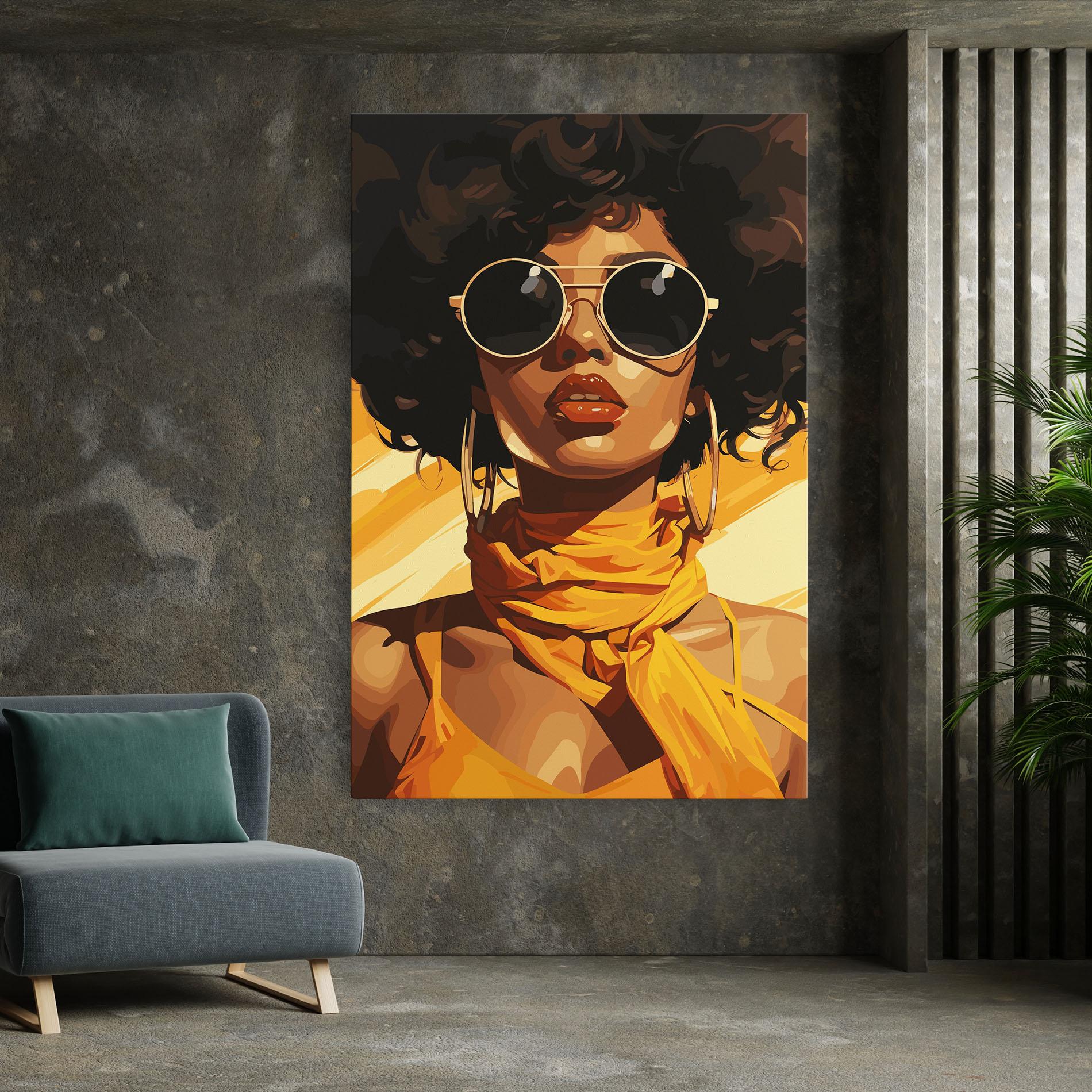 Tablou Canvas African Yellow Woman mockup 7
