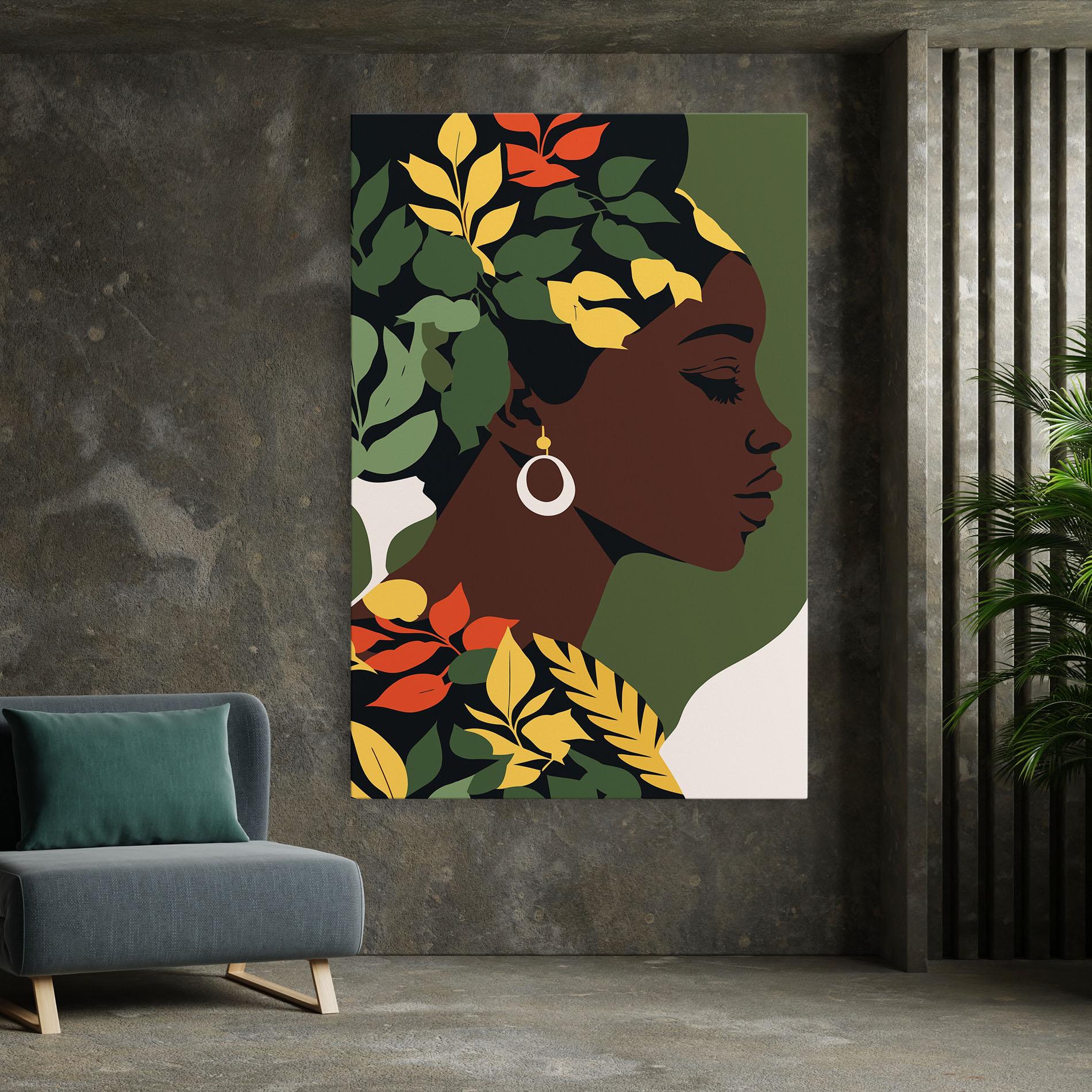 Tablou Canvas Yellow Leaf Africa mockup 7