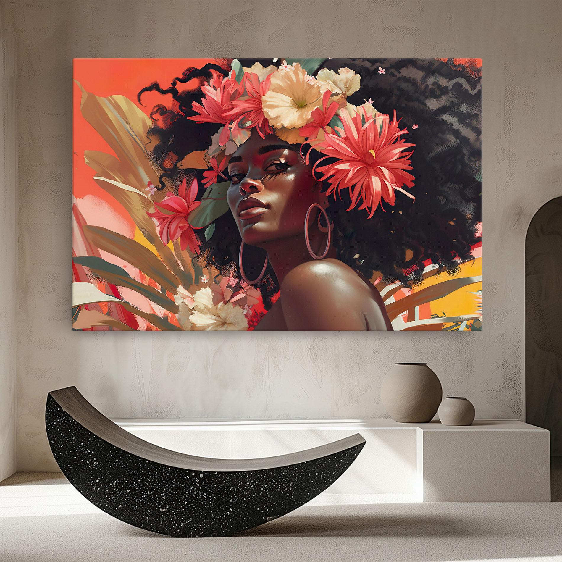 Tablou Canvas African Flower Woman mockup 8