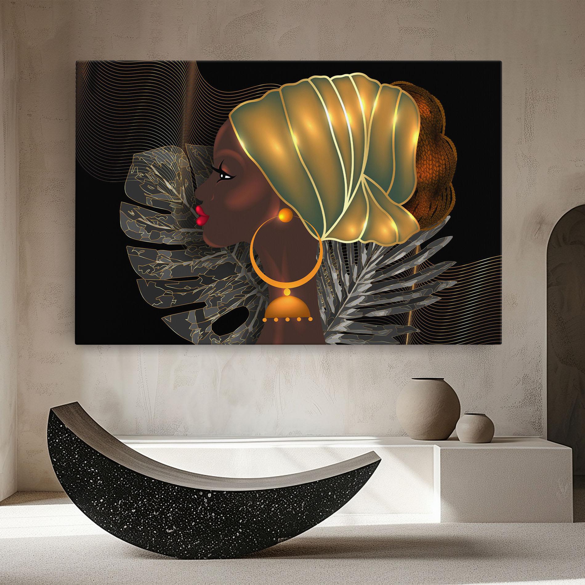 Tablou Canvas African Gold Leaf mockup 8